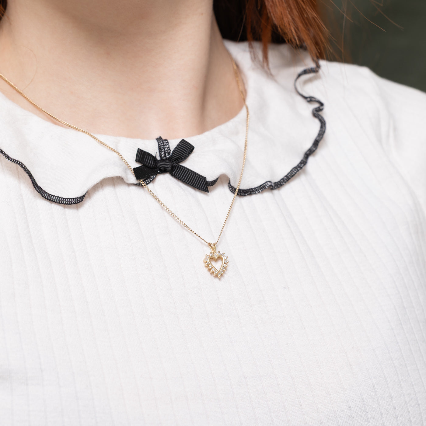 Diamond Petal Open Heart Pendant | 0.08ctw