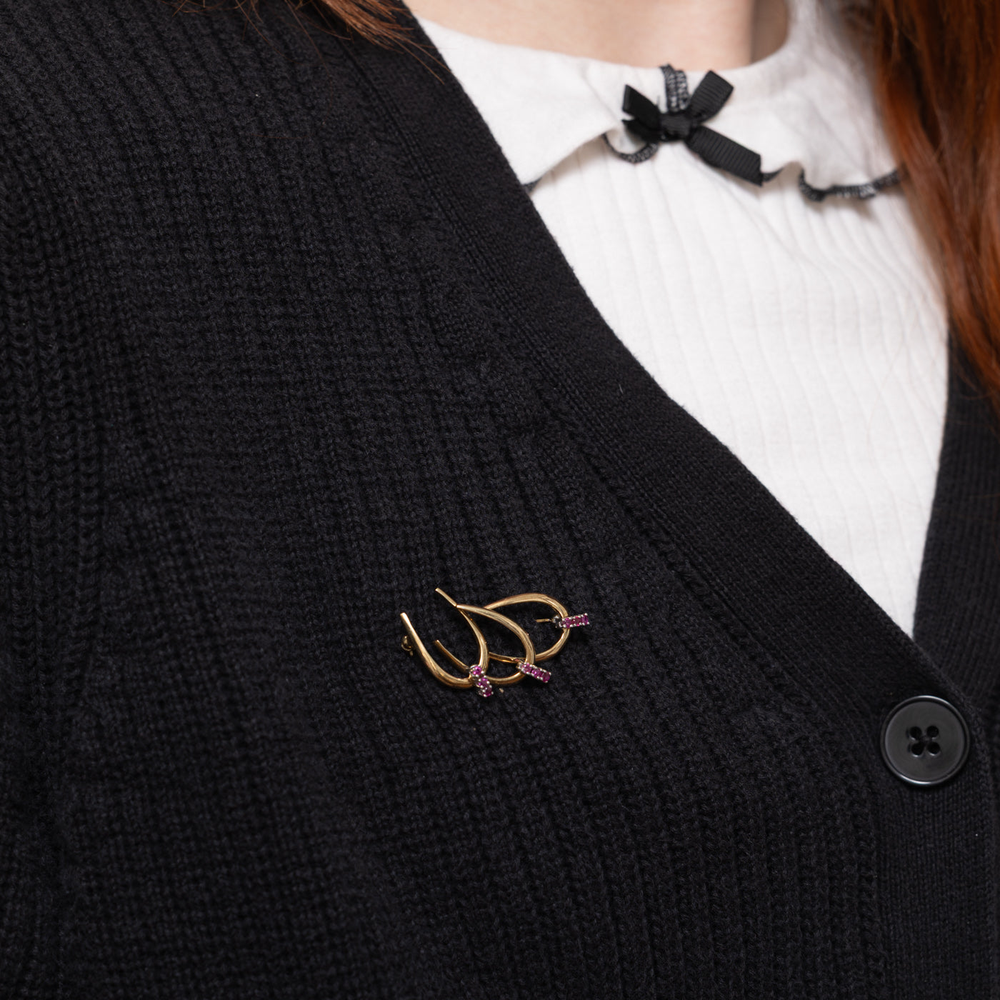 Synthetic Ruby Brooch | 0.33ctw