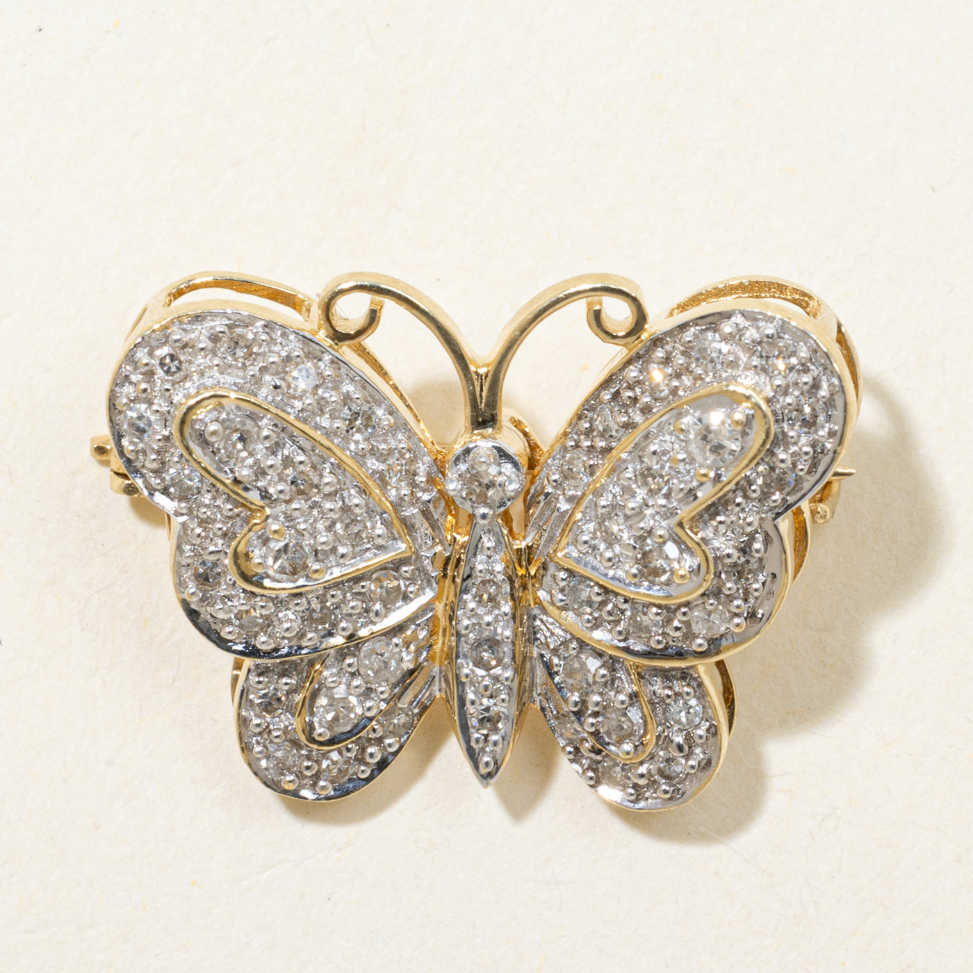 Diamond Butterfly Brooch | 0.54ctw