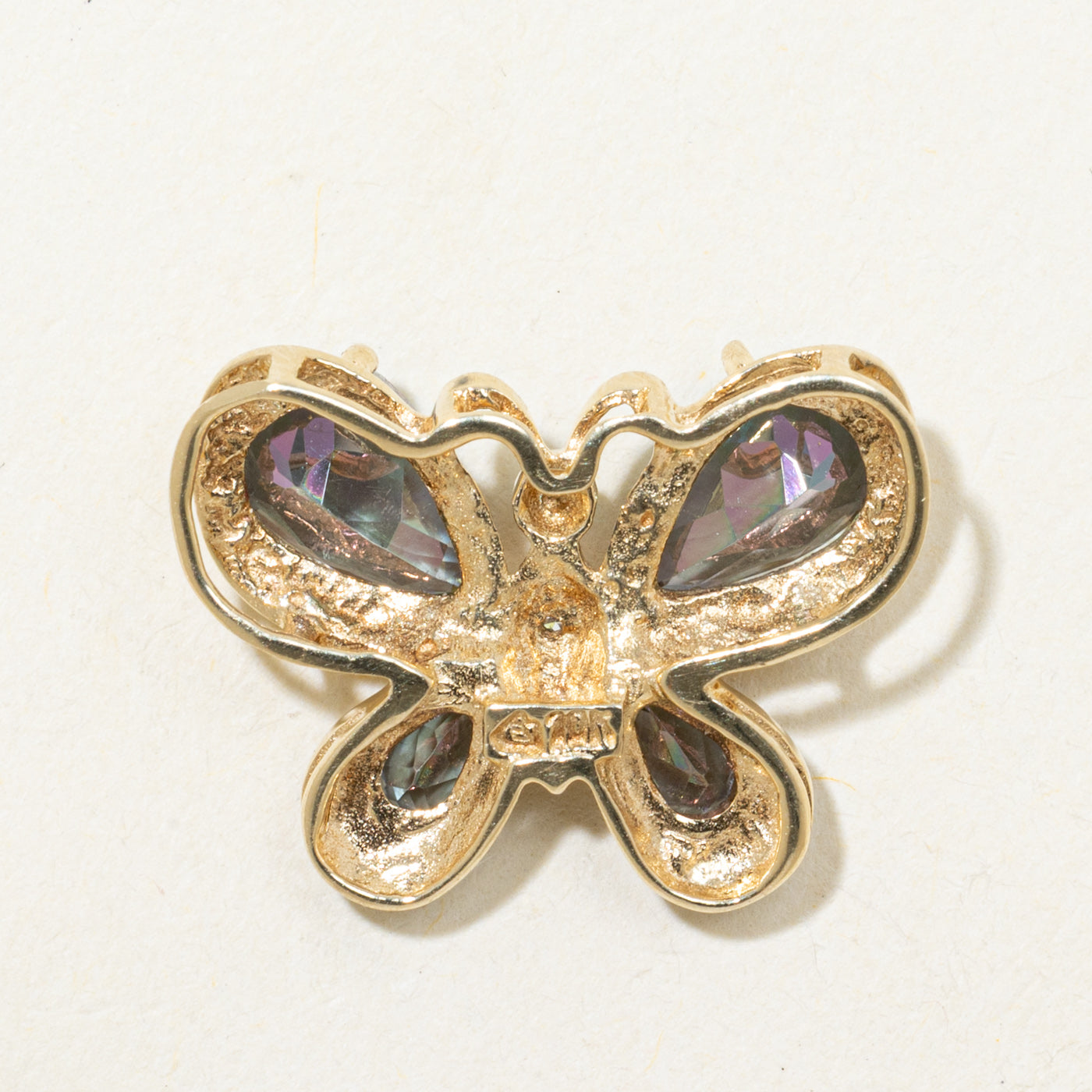 Mystic Topaz & Diamond Butterfly Pendant | 3.24ctw, 0.005ct