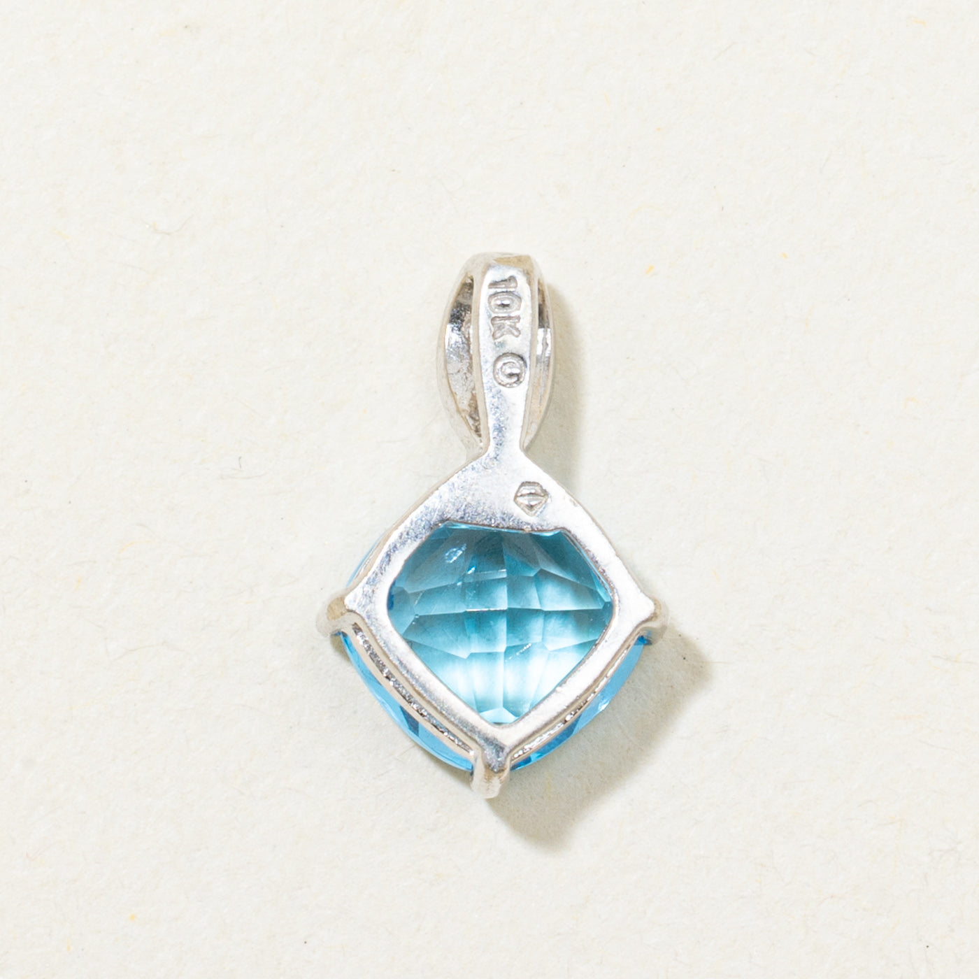 Blue Topaz & Diamond Pendant | 1.34ct, 0.005ct