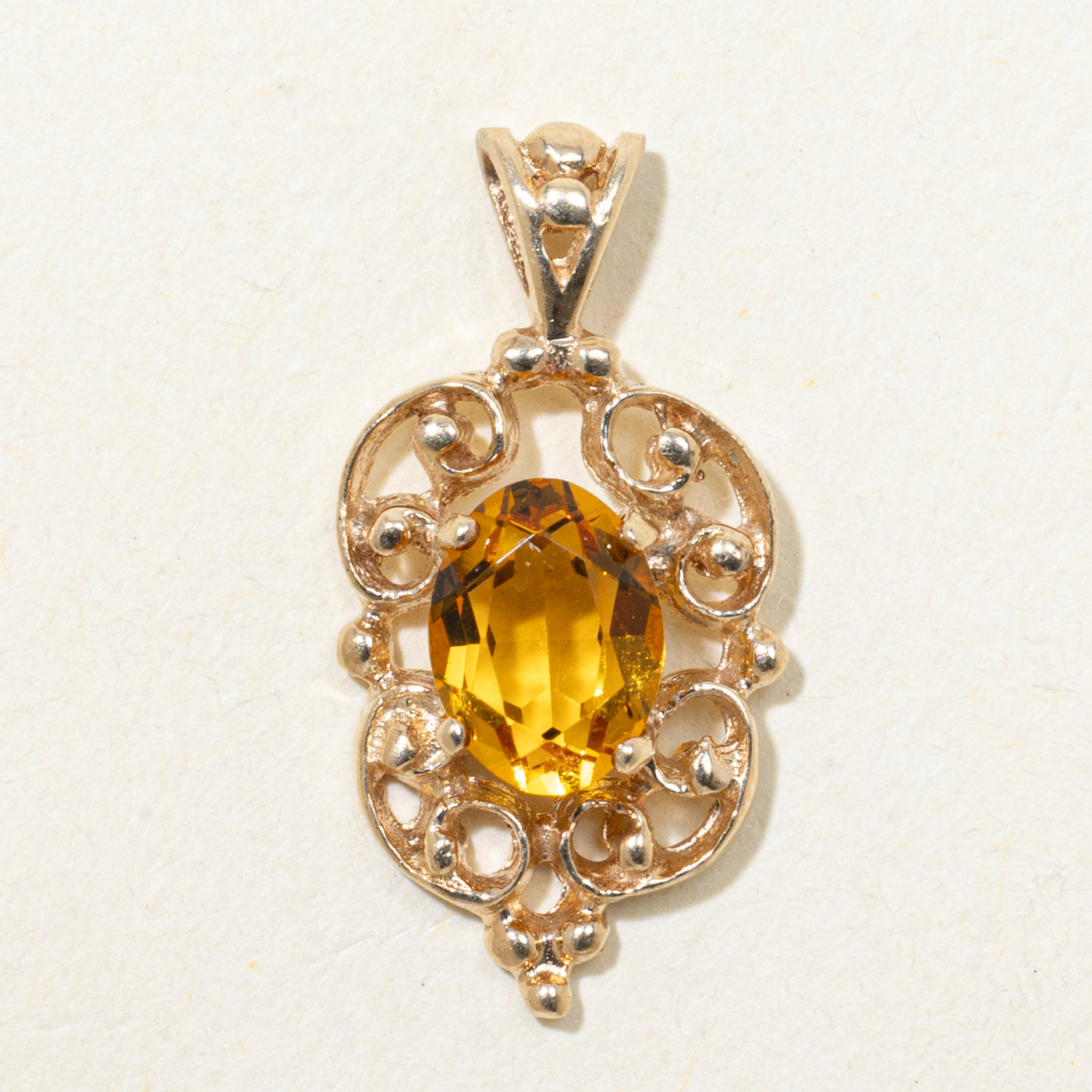 Citrine Scrollwork Pendant | 0.95ct