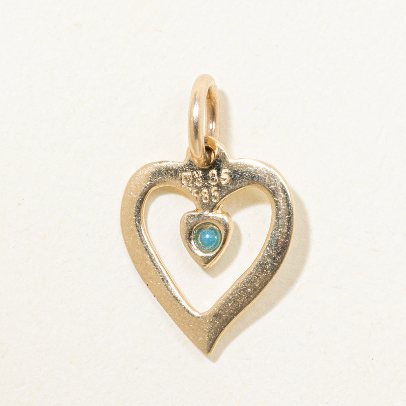 Imitation Turquoise Open Heart Pendant | 0.08ct