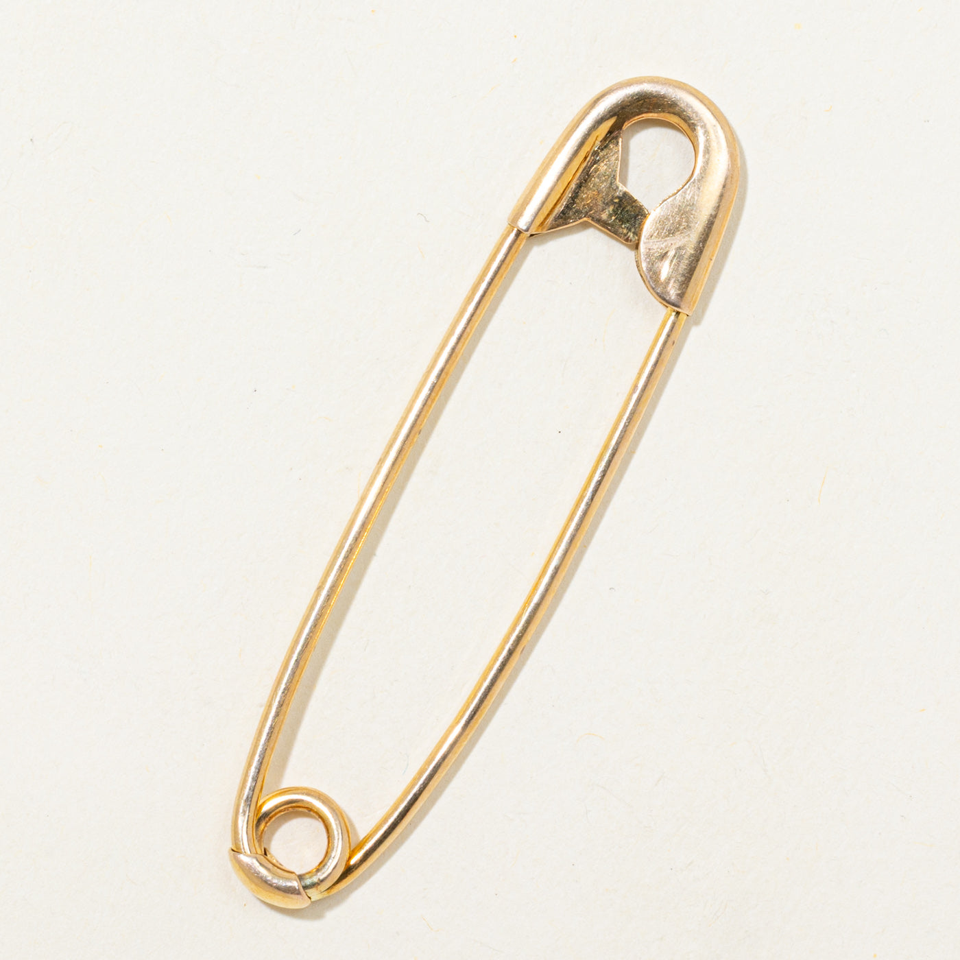 12k Yellow Gold Safety Pin Brooch