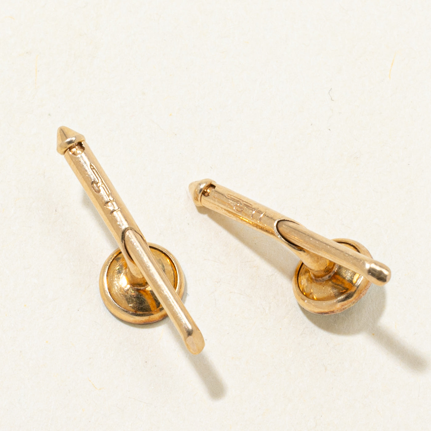 Boutons de manchette en nacre sertie clos | 0,16 ct