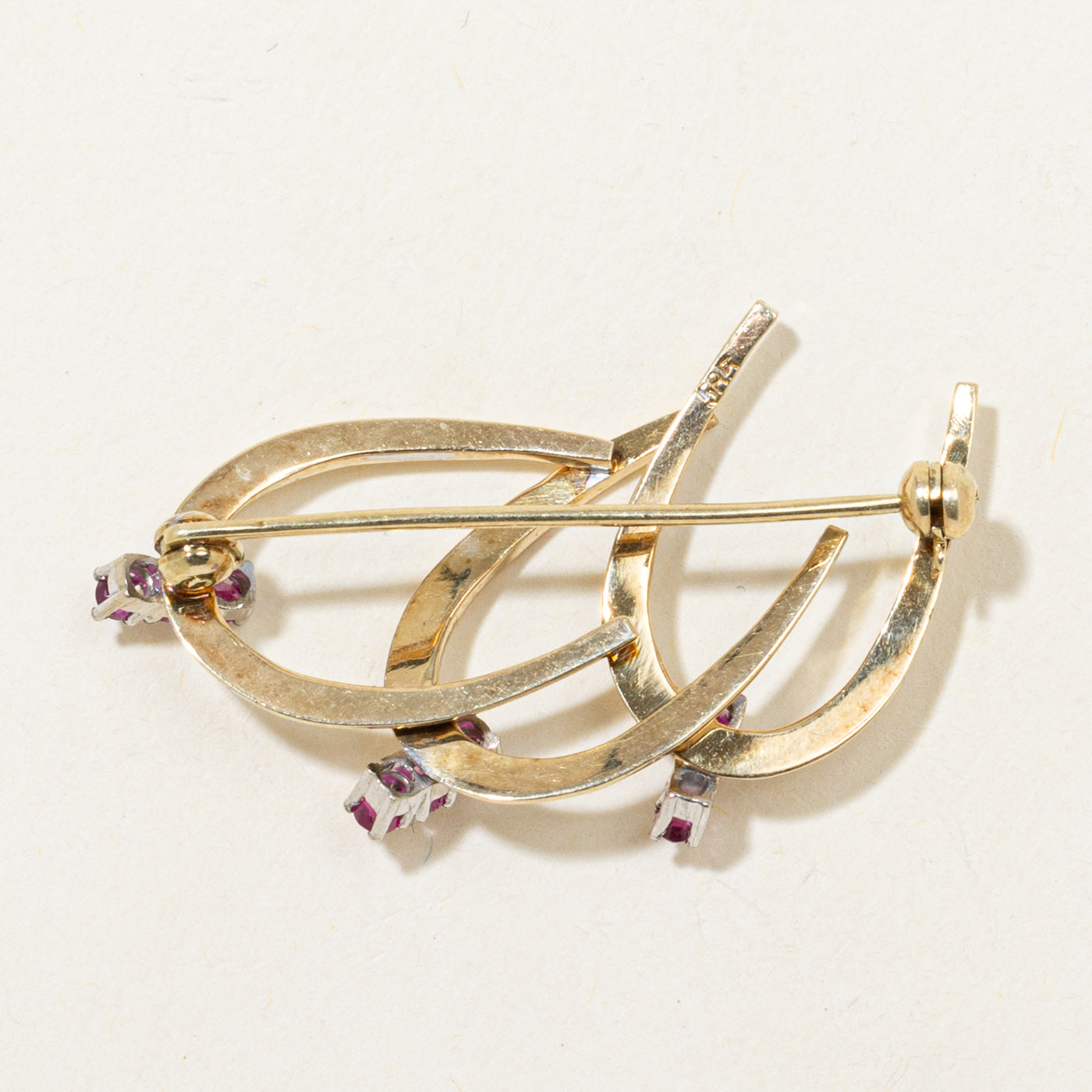 Synthetic Ruby Brooch | 0.33ctw