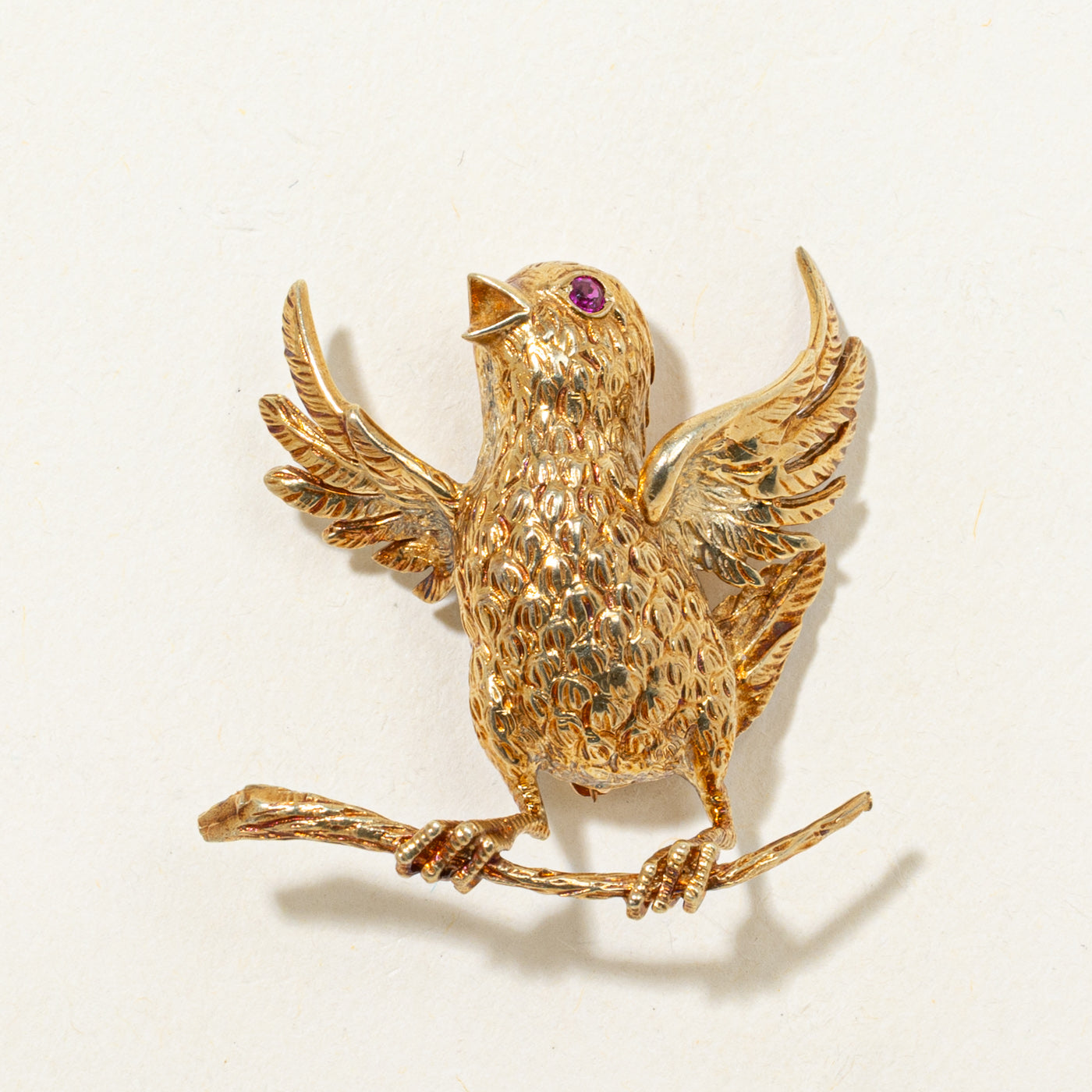 Ruby Bird Brooch | 0.03ct