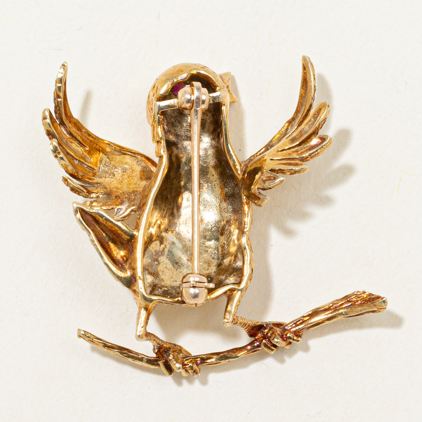 Broche oiseau rubis | 0,03 ct