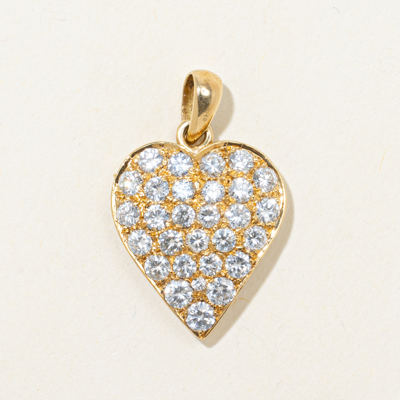 18k Diamond Cluster Heart Pendant | 1.70ctw