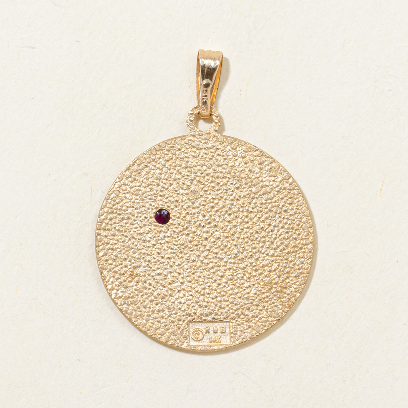 Synthetic Ruby Aries Zodiac Pendant | 0.07ct