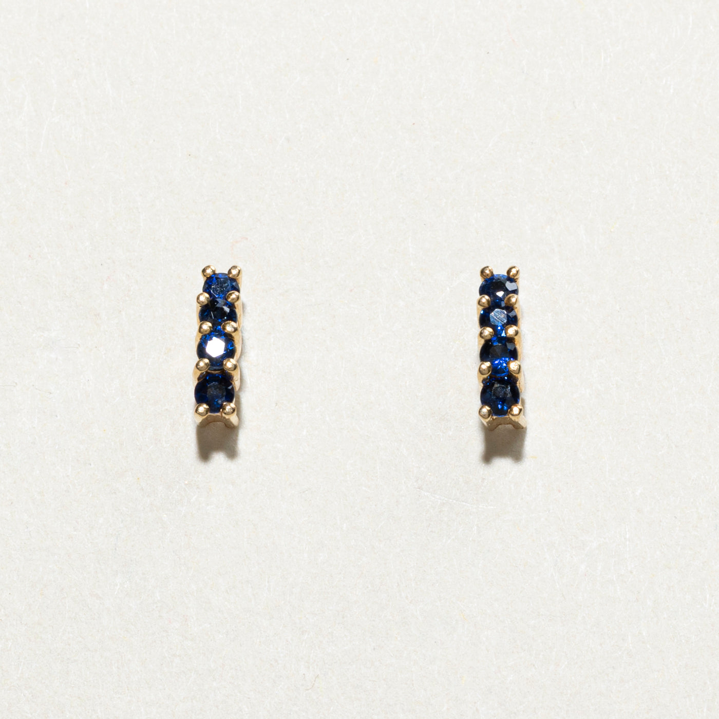 14K Sapphire Column Stud Earrings