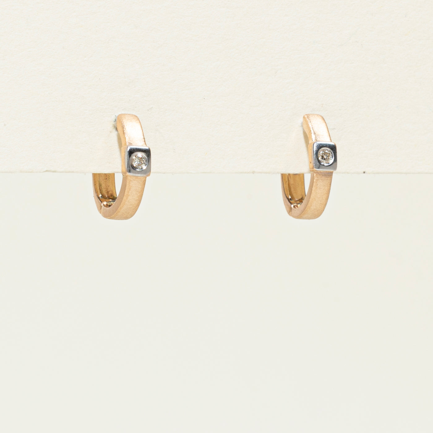 14K Diamond Huggie Earrings
