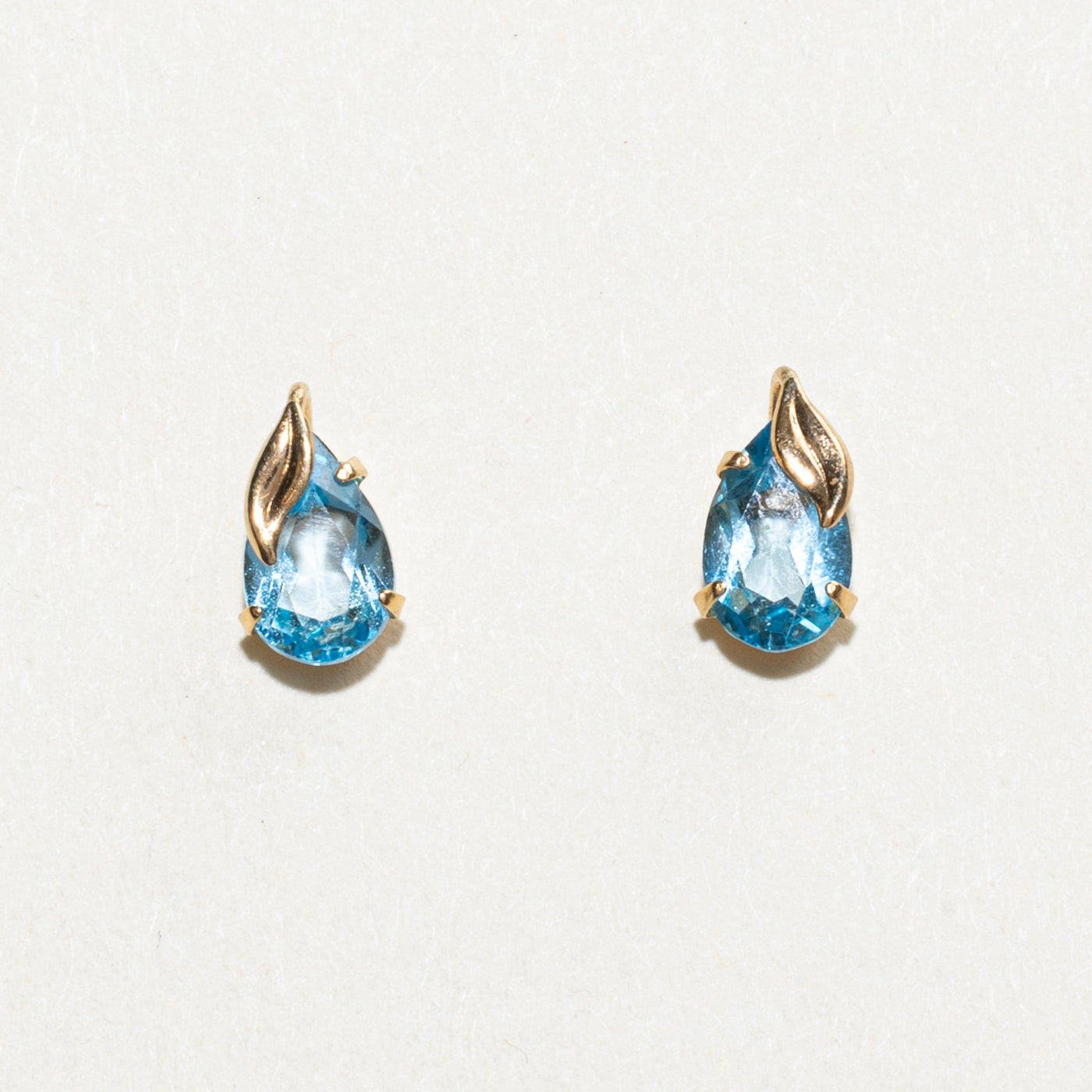 10K Pear Cut Topaz Stud Earrings