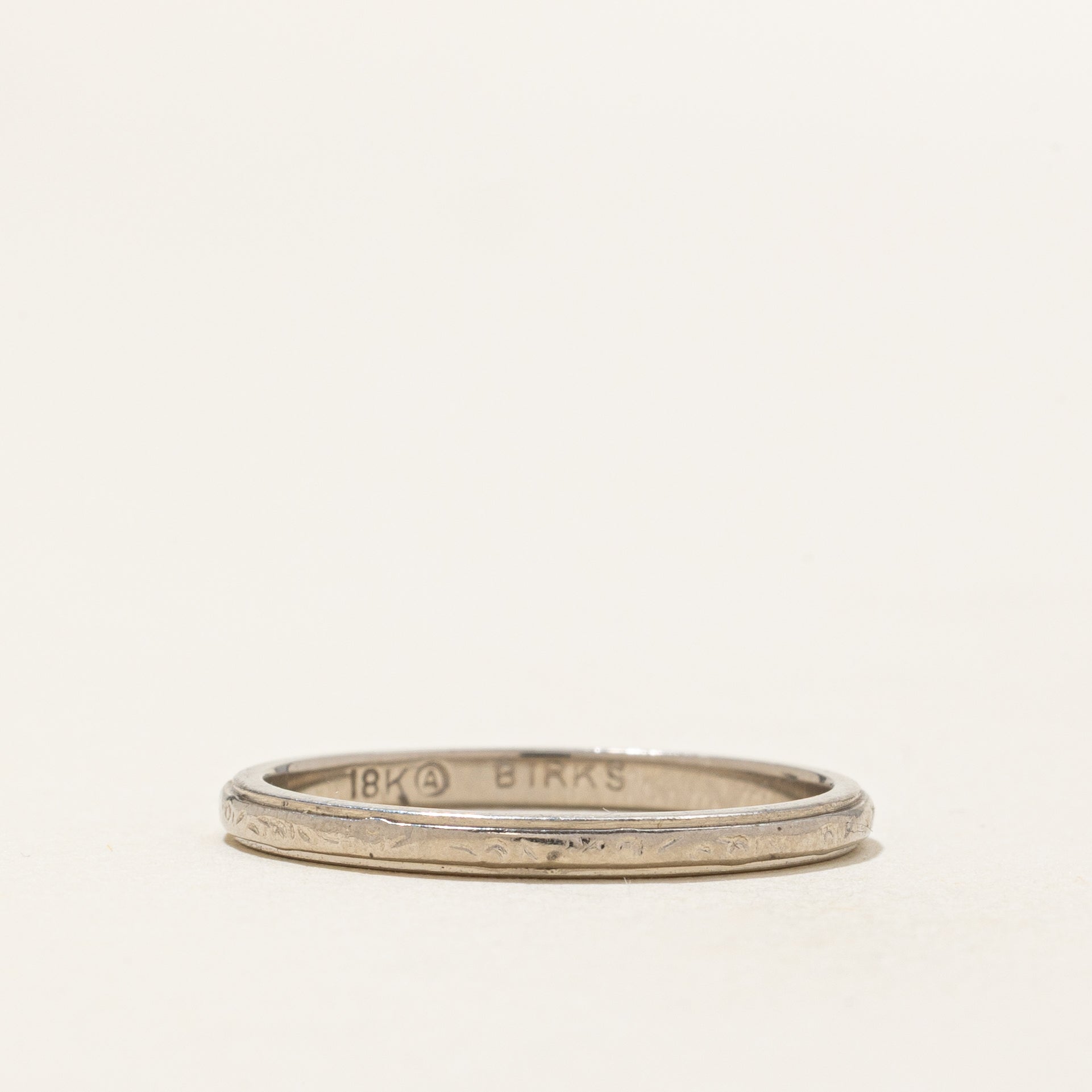 'Birks' Engraved Thin Stacking Band | SZ 6.5 |