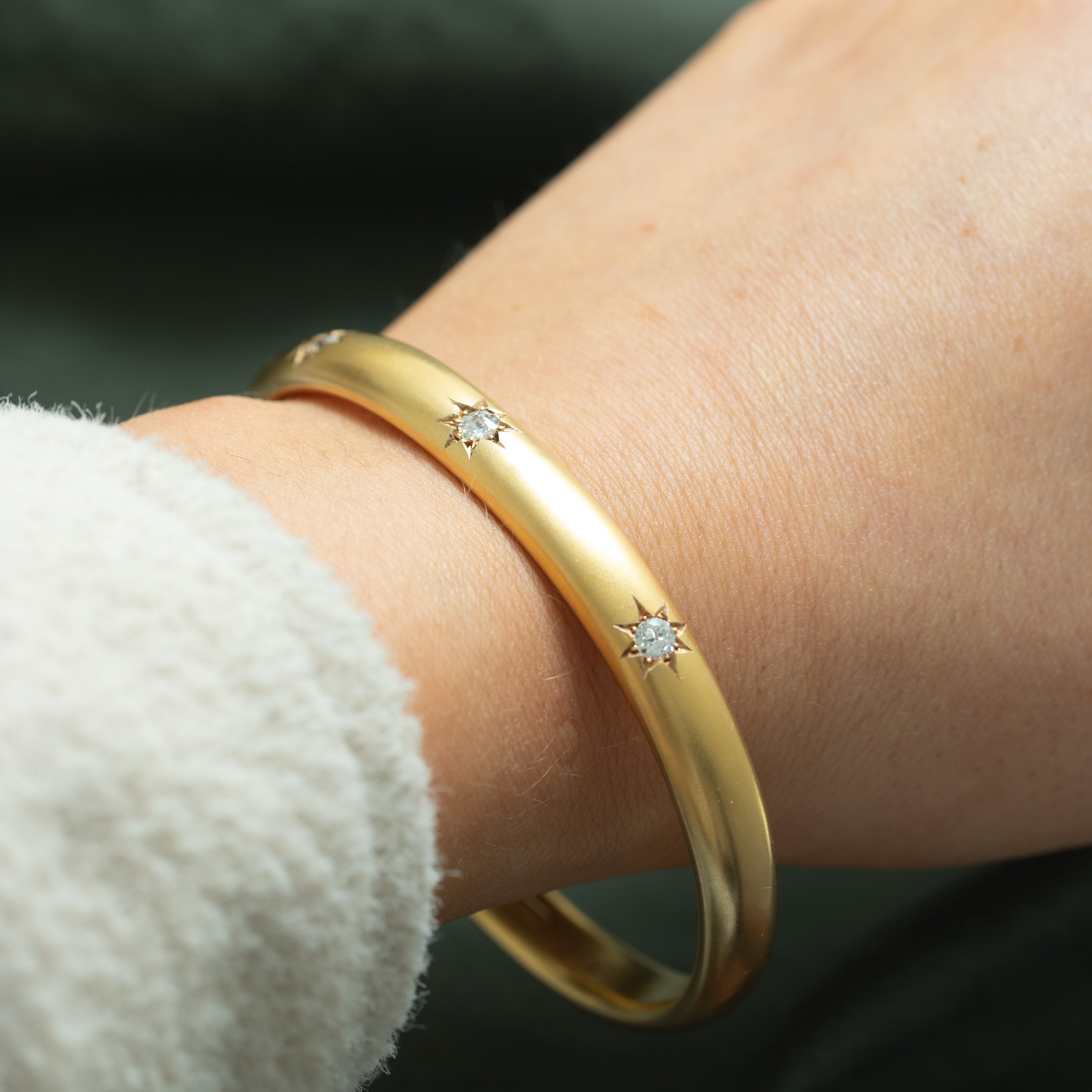 Antique star-set Old European Cut Diamond Bangle | 0.46ctw |