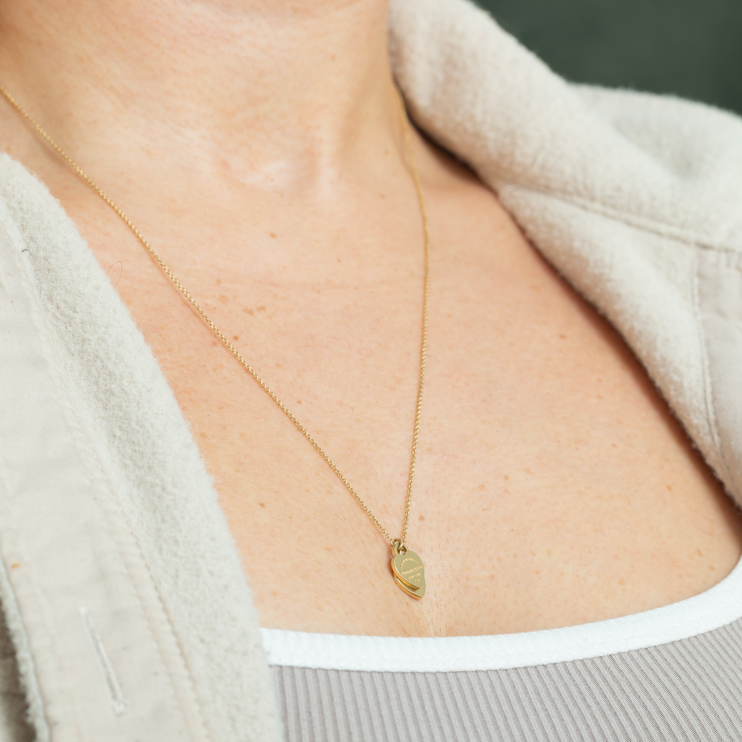 'Tiffany & Co.' Return to Tiffany Double Heart Tag Pendant Necklace | 22" |