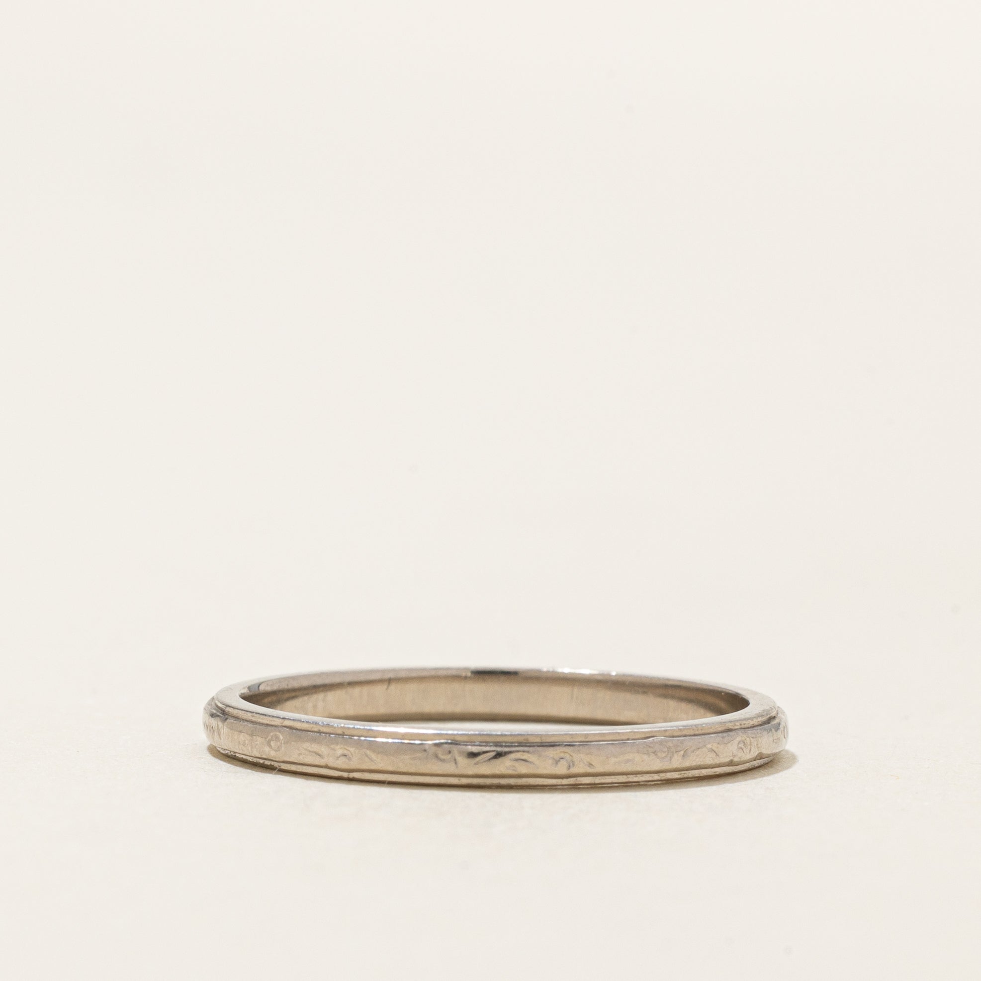 'Birks' Engraved Thin Stacking Band | SZ 6.5 |