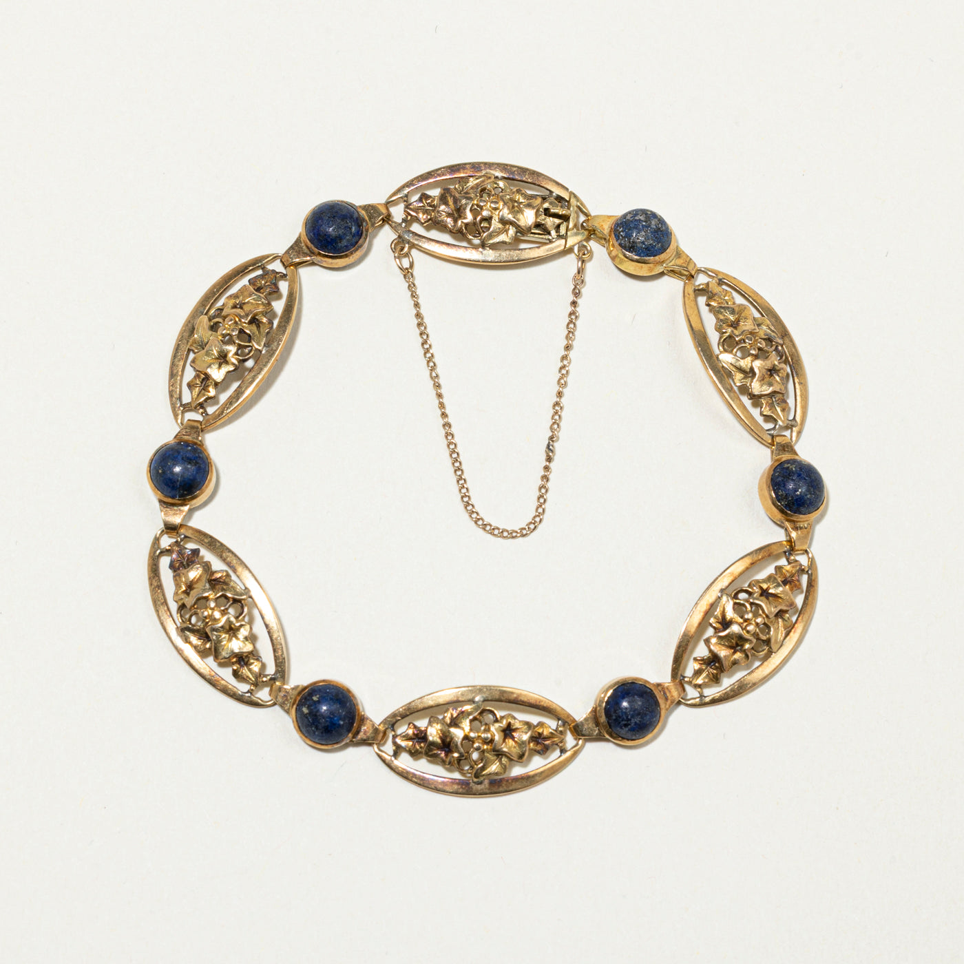 Lapis Lazuli Cabochon Line Bracelet | 5.19ctw, | 7.75 "