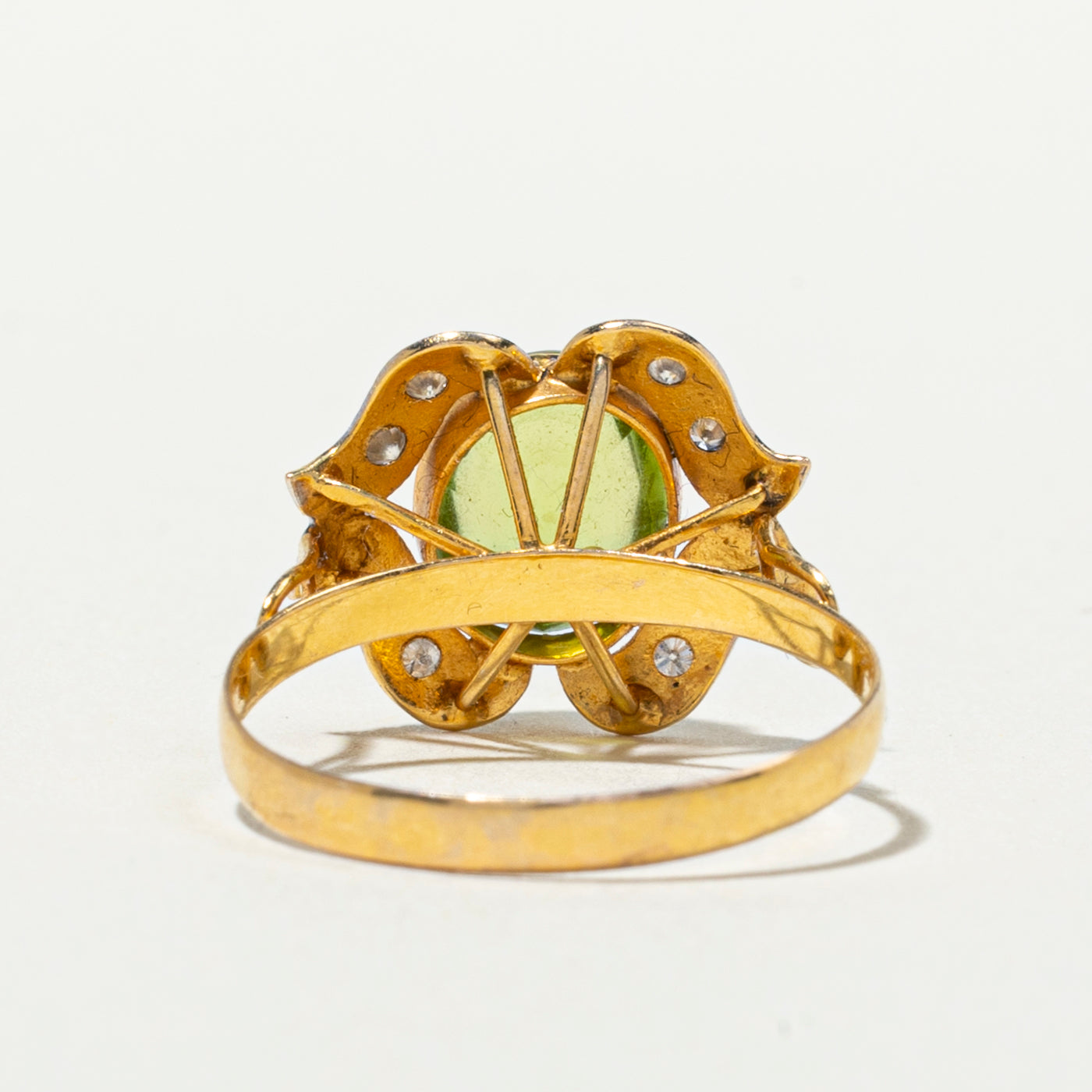 Bague cocktail péridot et diamants | 1,89 ct, 0,11 ct au total | Taille 7