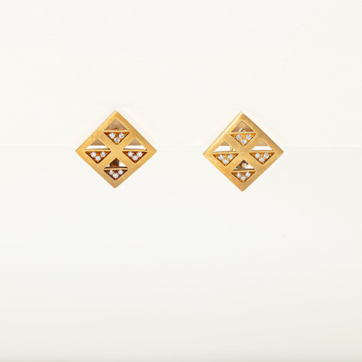 Diamond Geometric Omega Back Earrings | 0.36ctw |