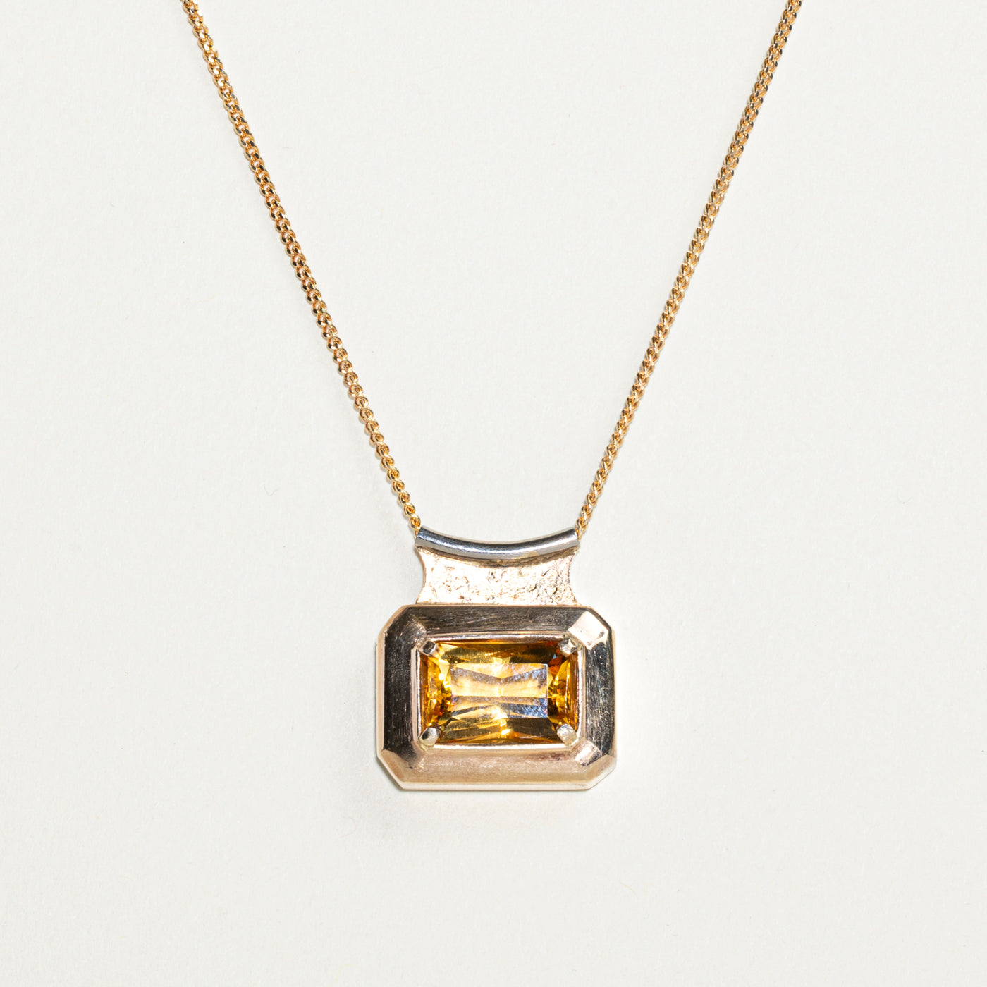 Italian 10k Citrine Pendant Necklace | 9.22ct | 17"