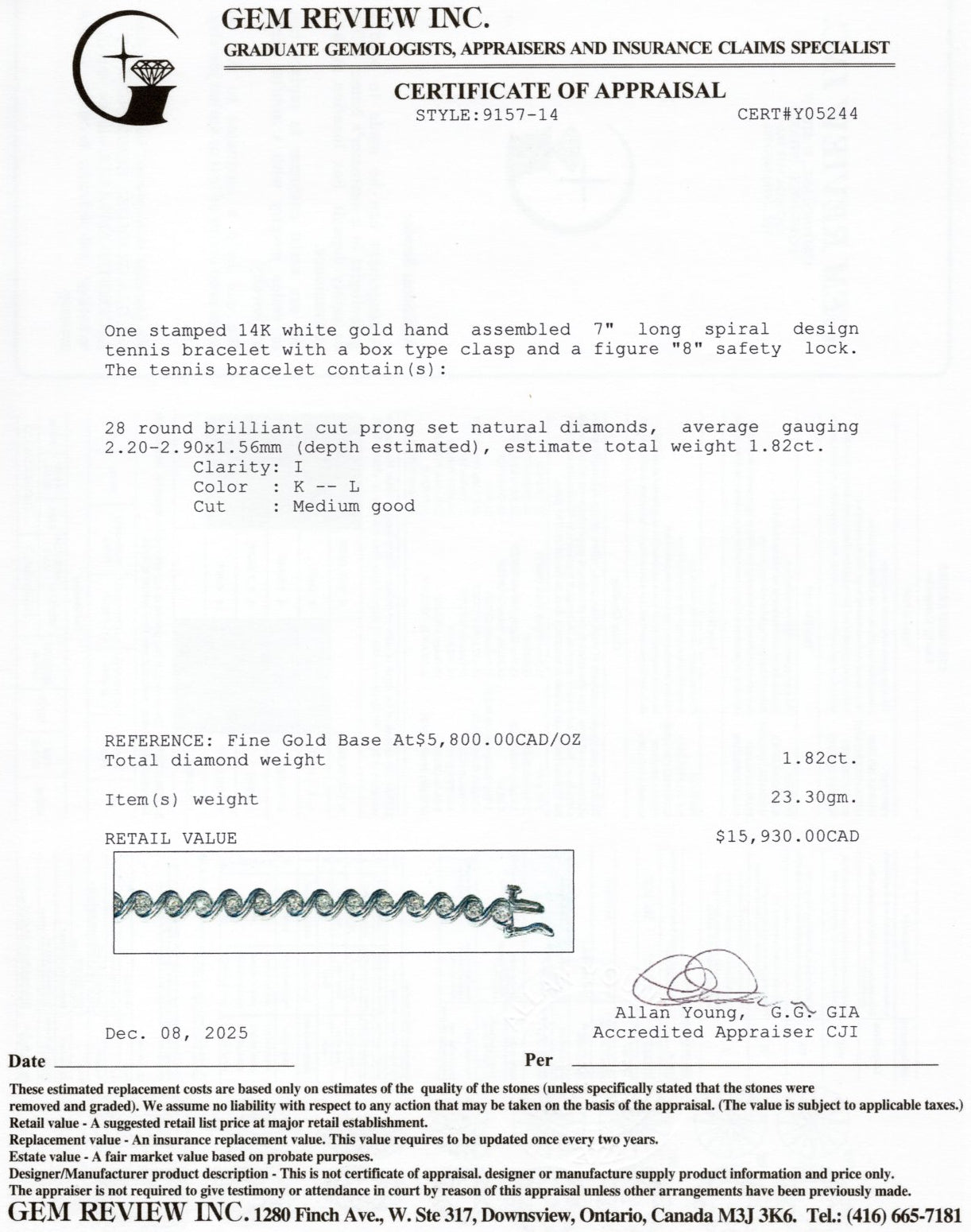 Diamond Swirl Tennis Bracelet | 1.82ctw | 7"