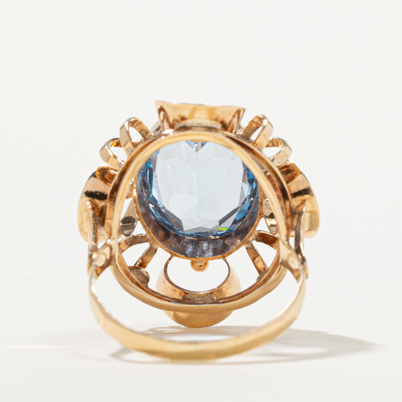 14k Synthetic Spinel Openwork Cocktail Ring | 7.50ct | SZ 10.25