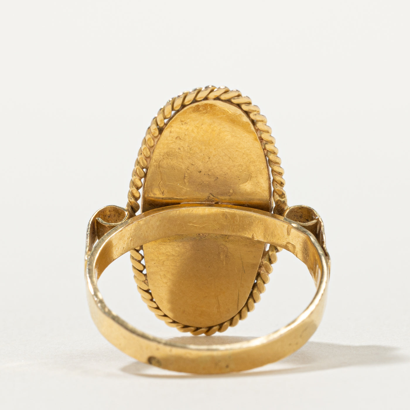 18k Bezel Set Coral Cocktail Ring | 4.35ct | SZ 7