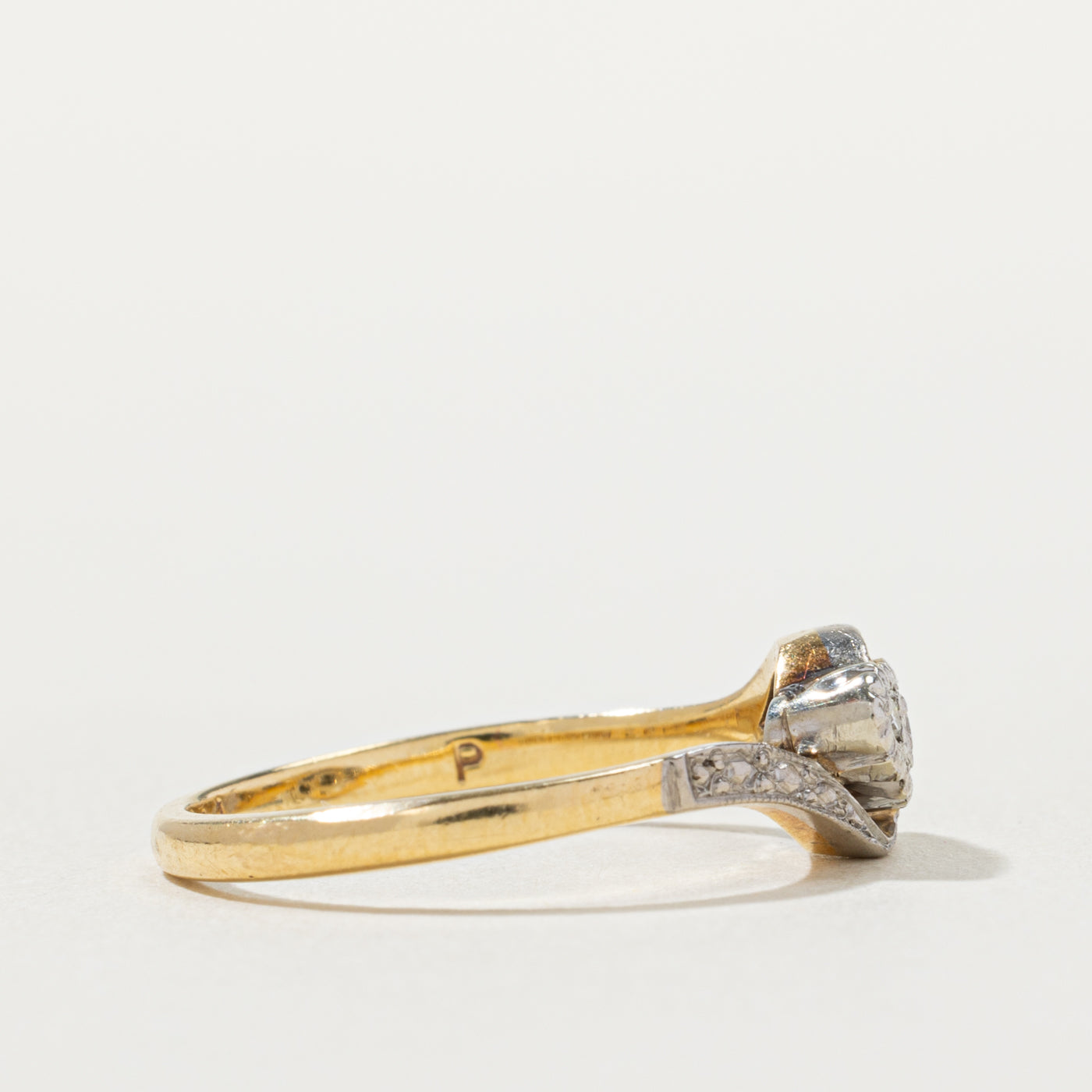 18k Illusion Set Diamond Cluster Bypass Ring | 0.04ctw | SZ 6.5