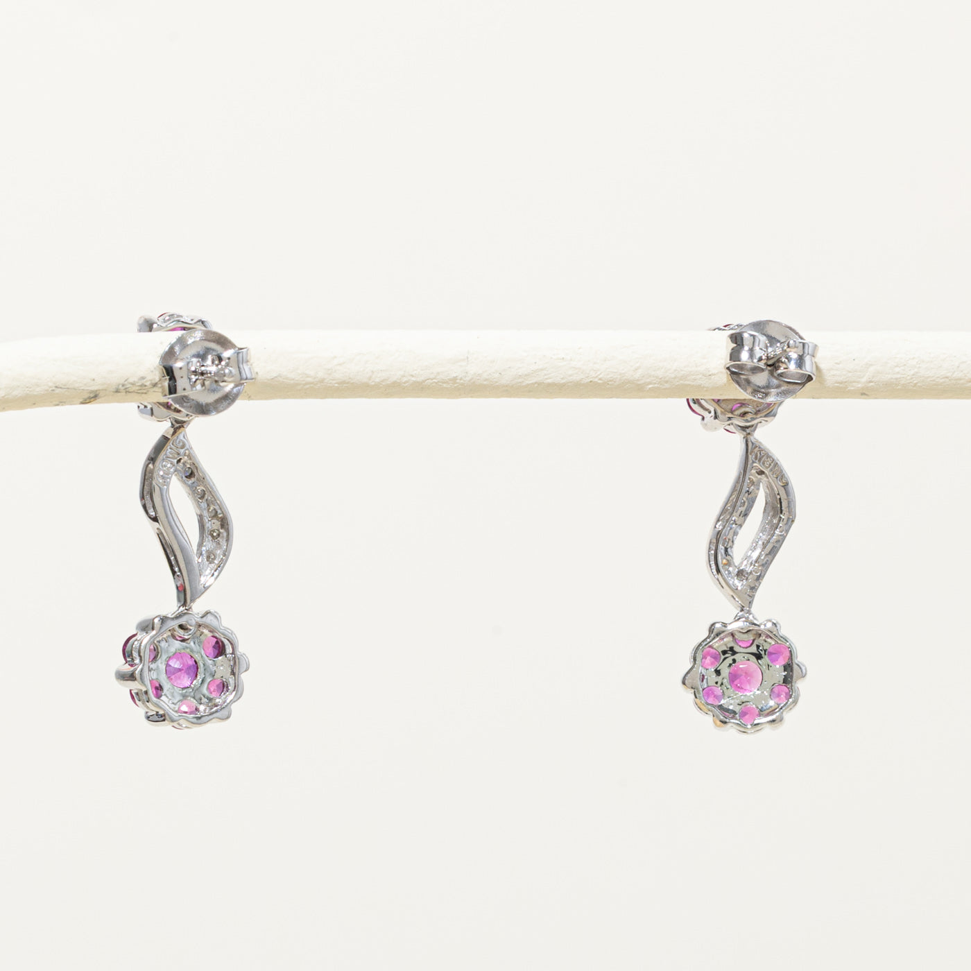 18k Synthetic Sapphire & Natural Diamond Drop Earrings | 1.95ctw, 0.21ctw