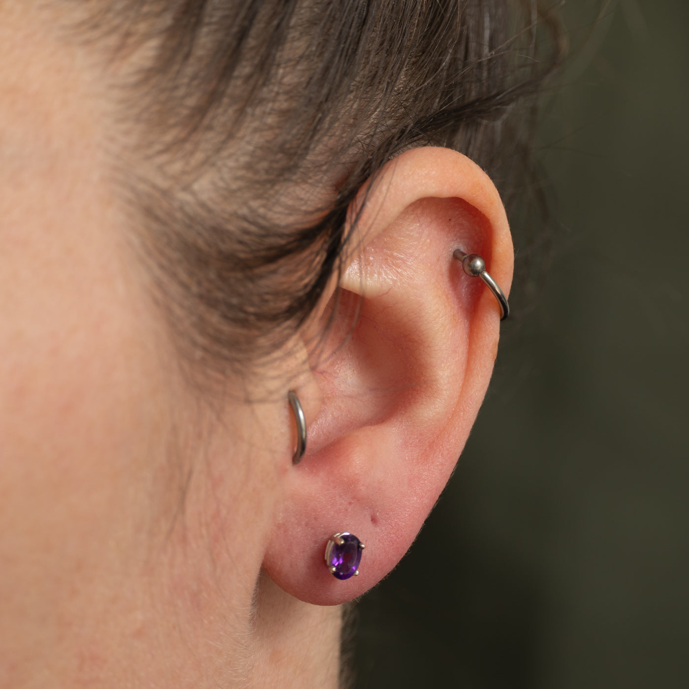'100 Ways' 14k Oval Cut Amethyst Stud Earrings | 0.90ctw