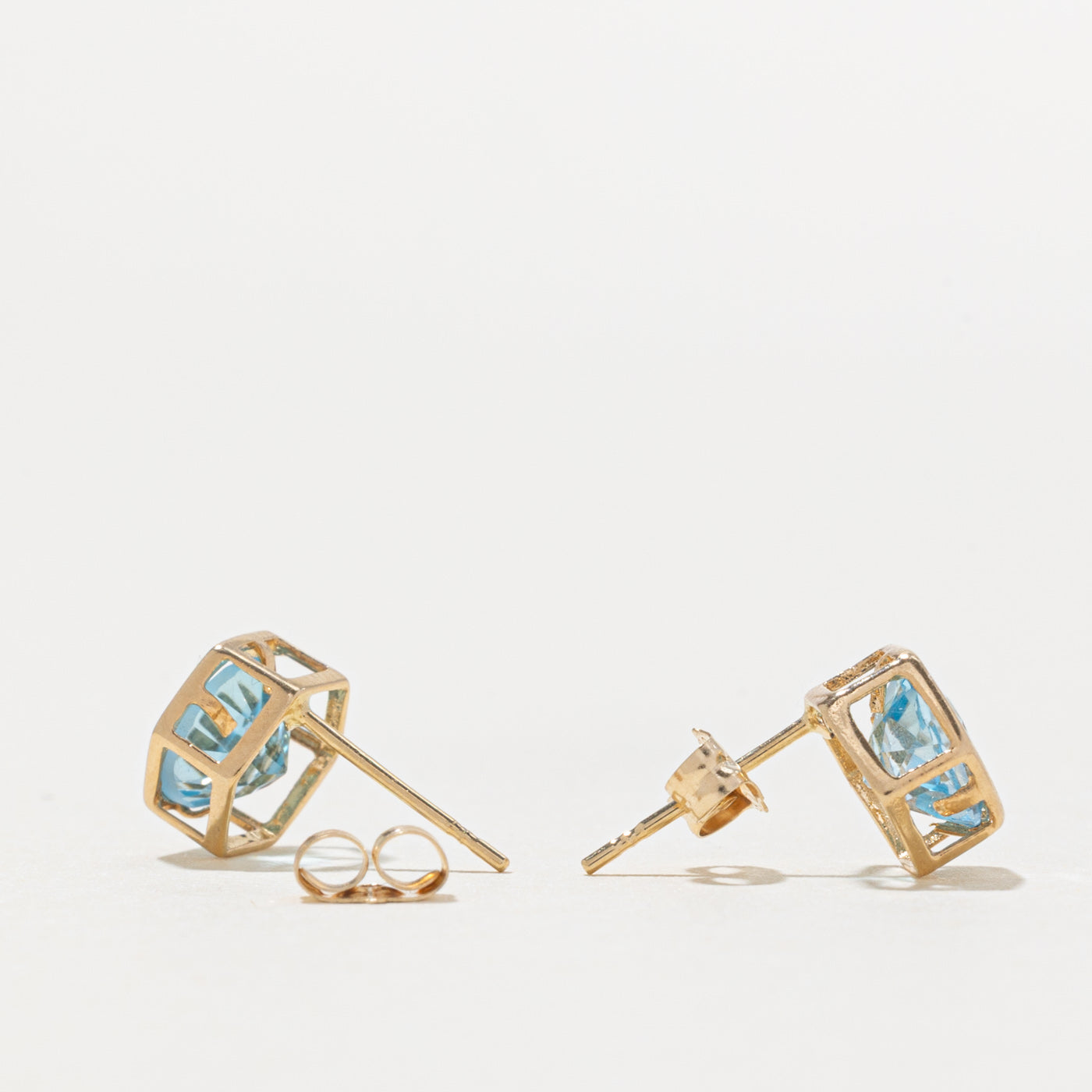 14k Topaz Geometric Stud Earrings | 1.20ctw
