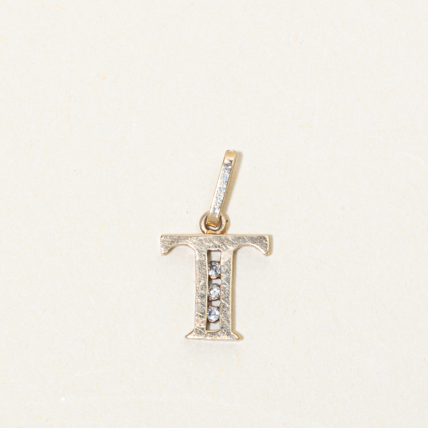 10k Diamond "T" Initial Pendant