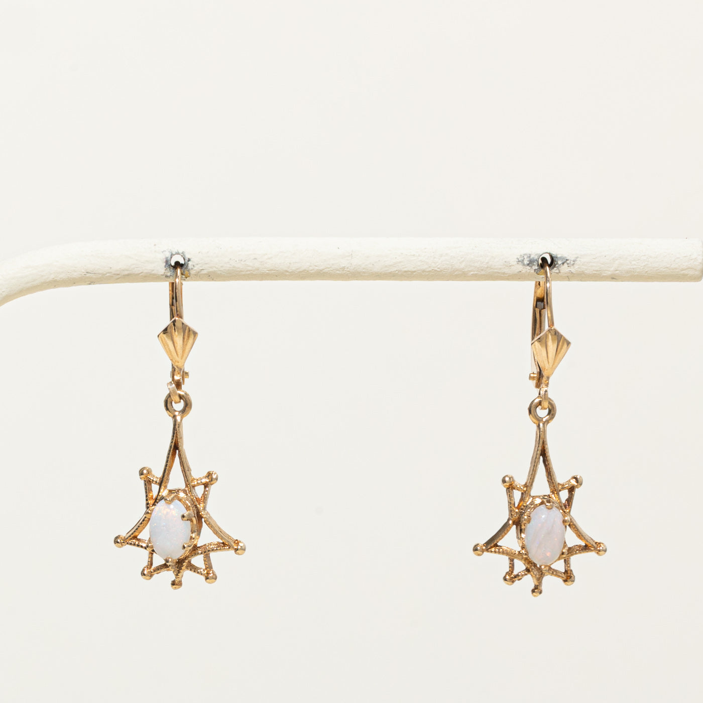 14k Opal Geometric Drop Earrings | 0.60ctw