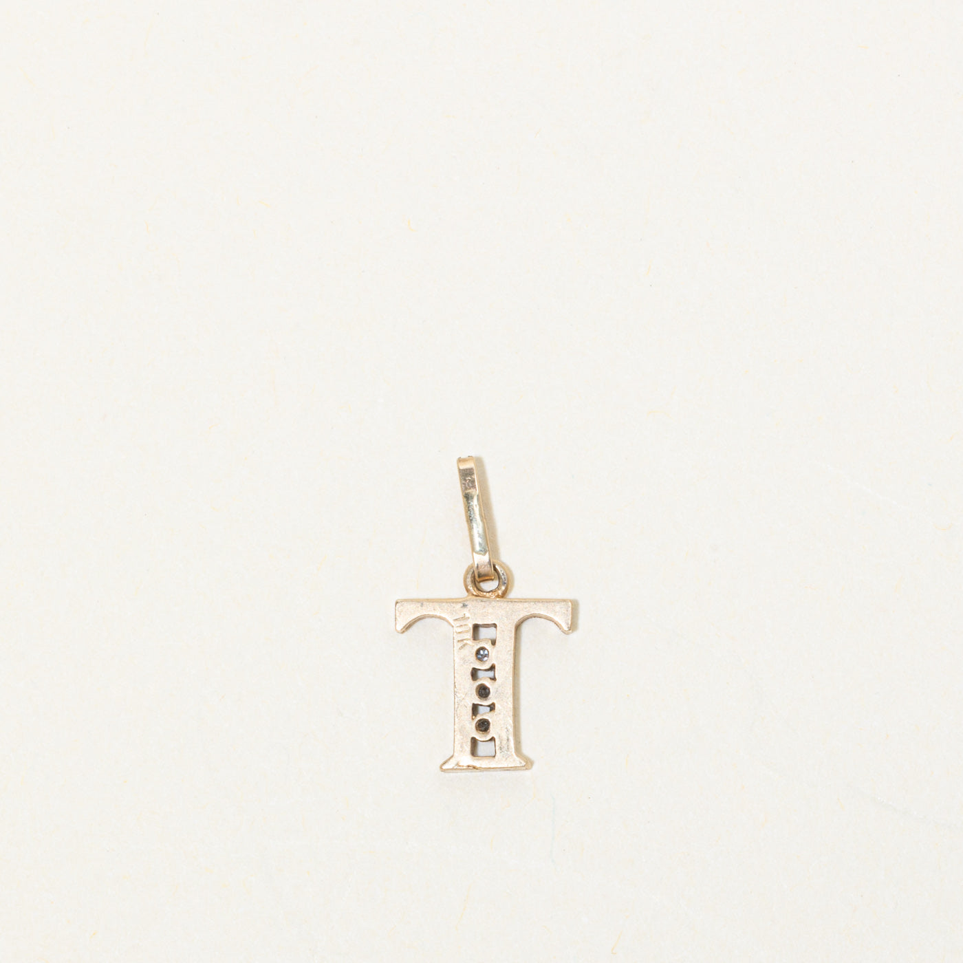 10k Diamond "T" Initial Pendant