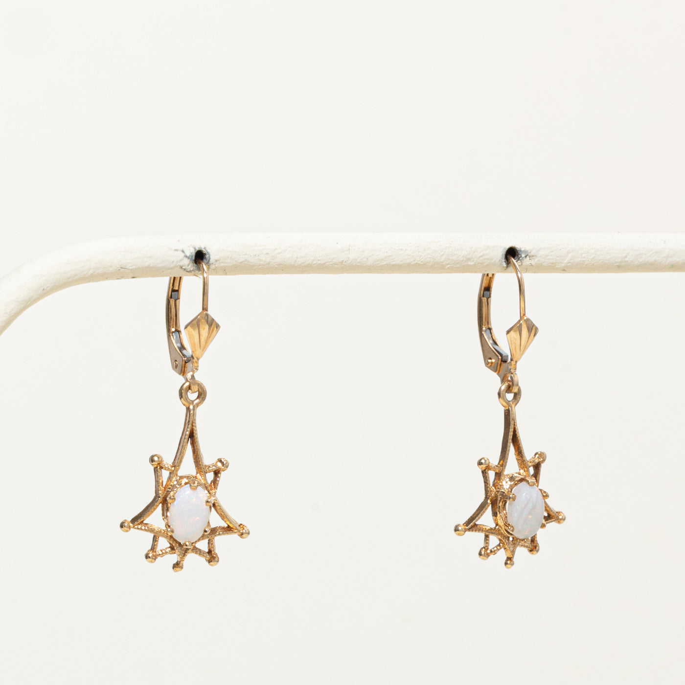 14k Opal Geometric Drop Earrings | 0.60ctw