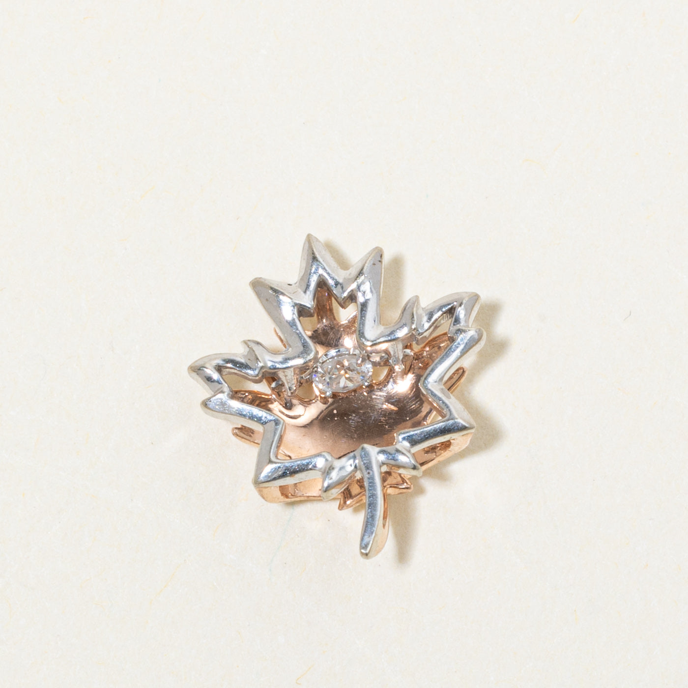 10k Diamond Maple Leaf Pendant
