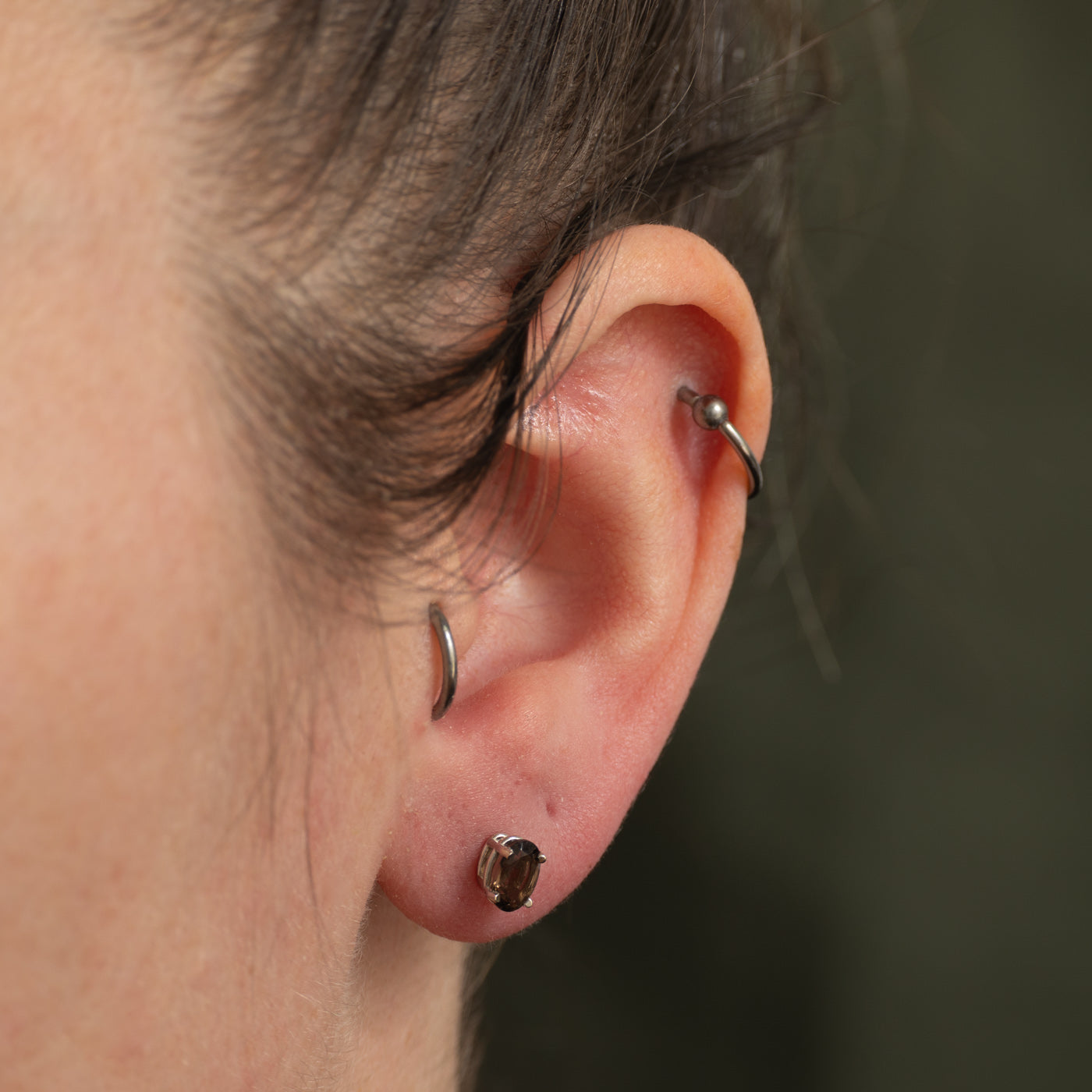 '100 Ways' 14k Oval Cut Smoky Quartz Stud Earrings | 0.80ctw