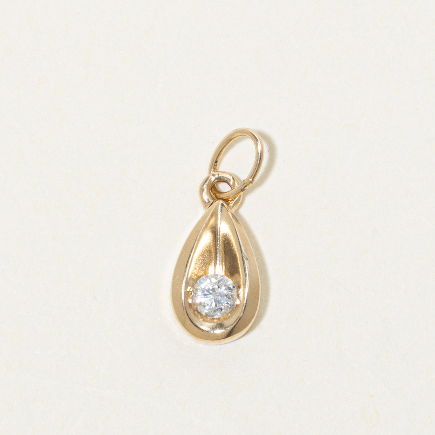 10k Diamond Teardrop Charm