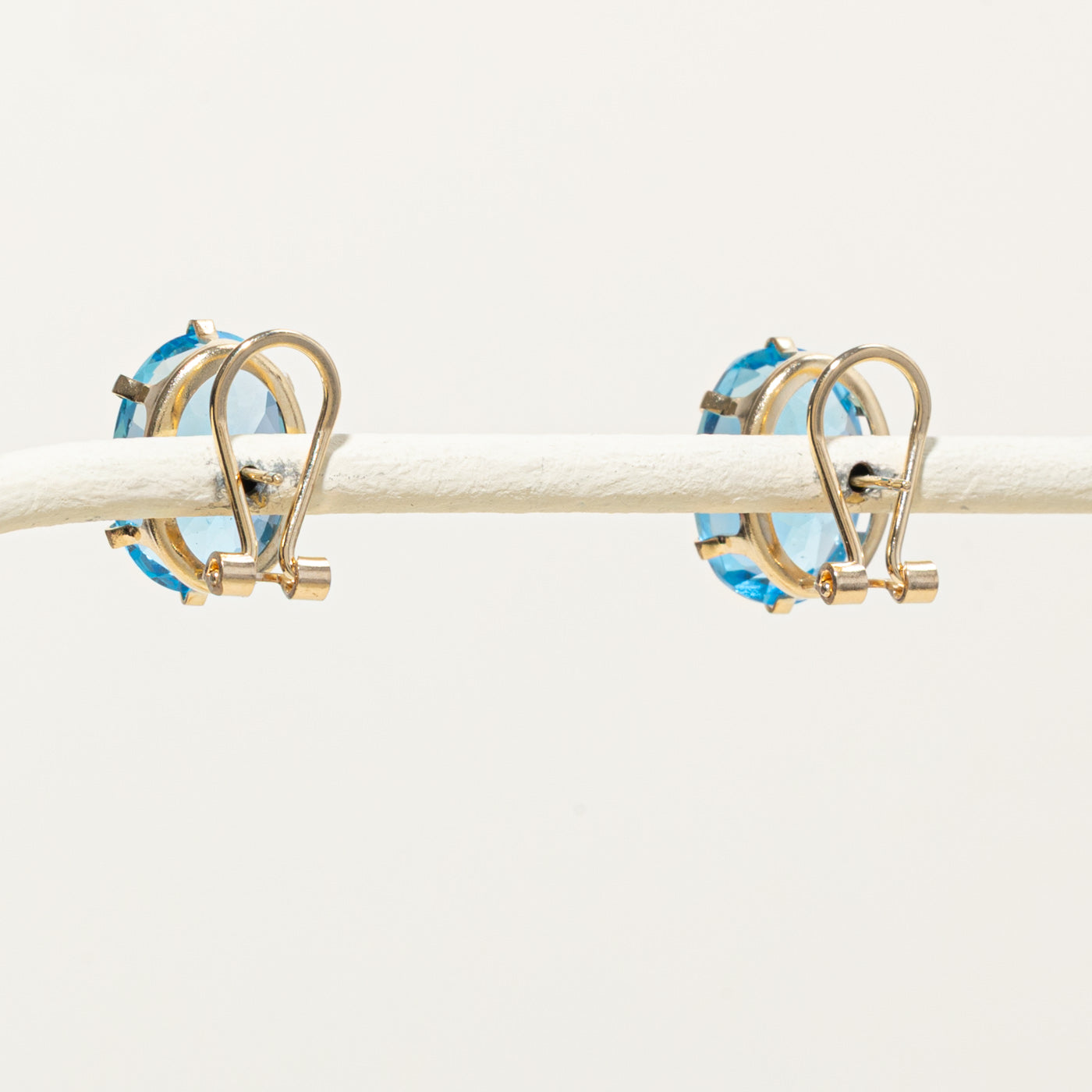 14k Oval Cut Topaz Stud Earrings | 13.00ctw