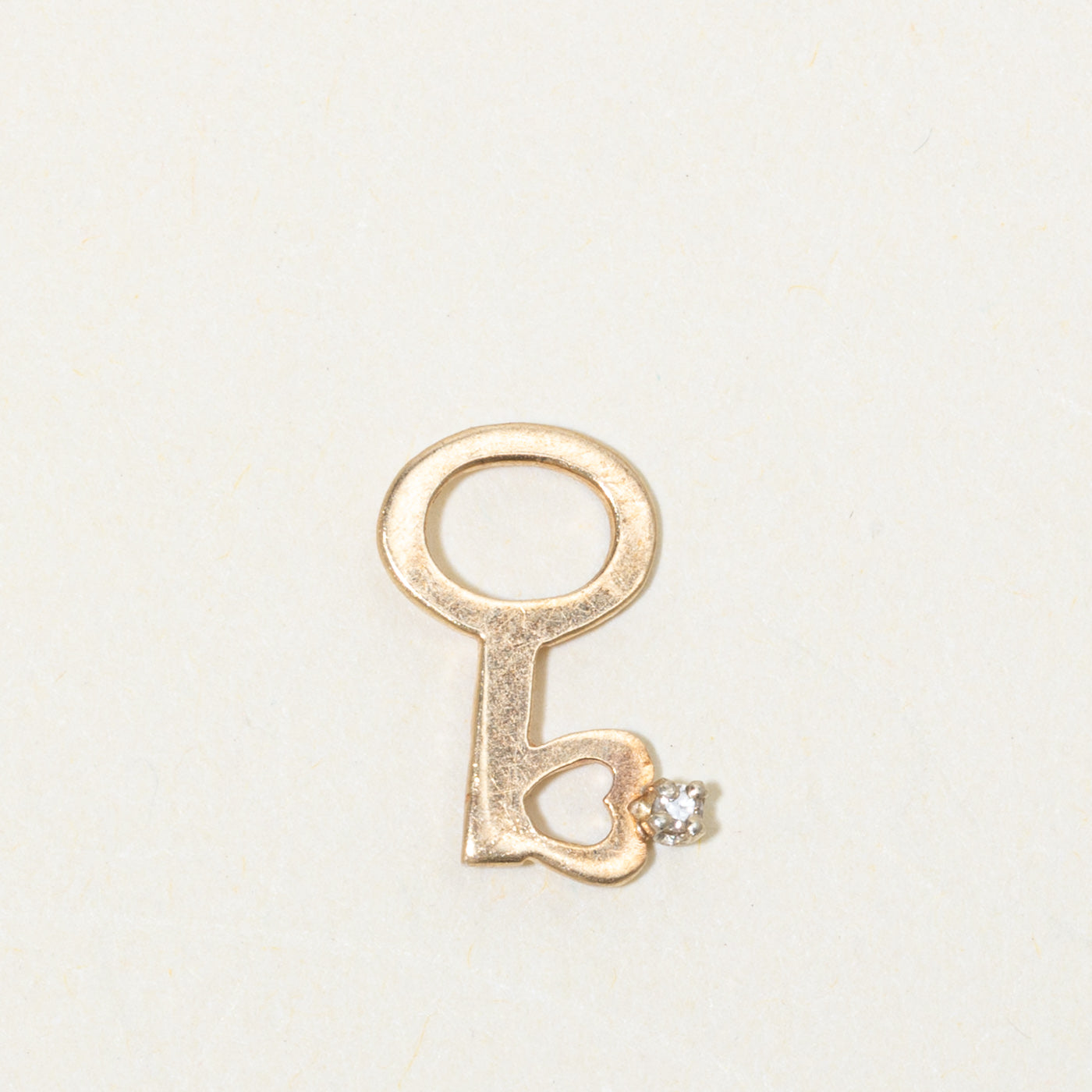 10k Diamond Key Charm