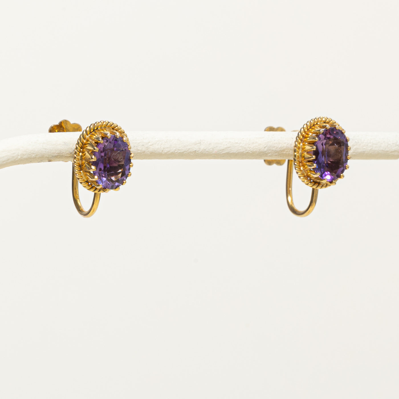 14k Amethyst Screw Clip On Earrings | 2.00ctw