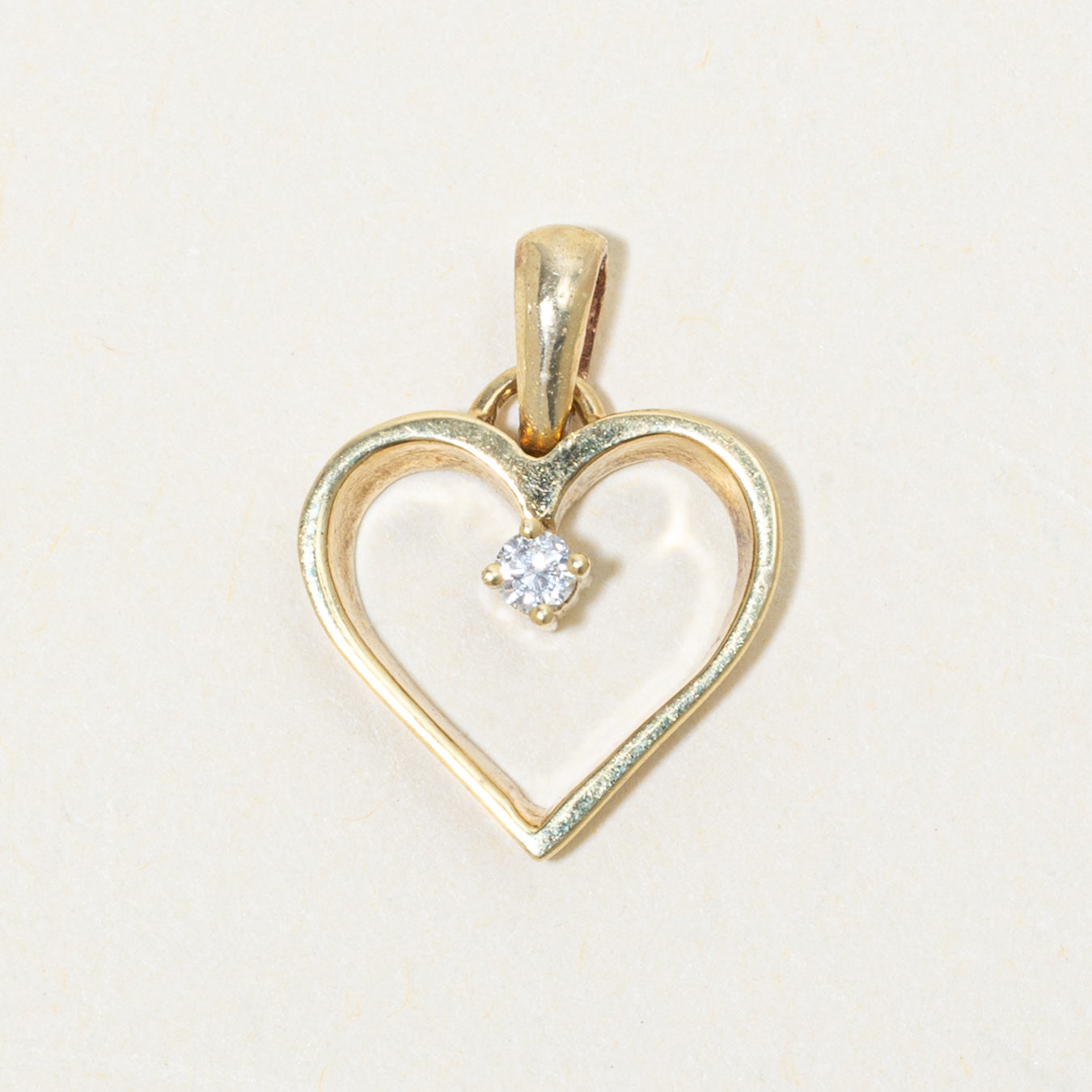 14k Dangling Diamond Heart Pendant