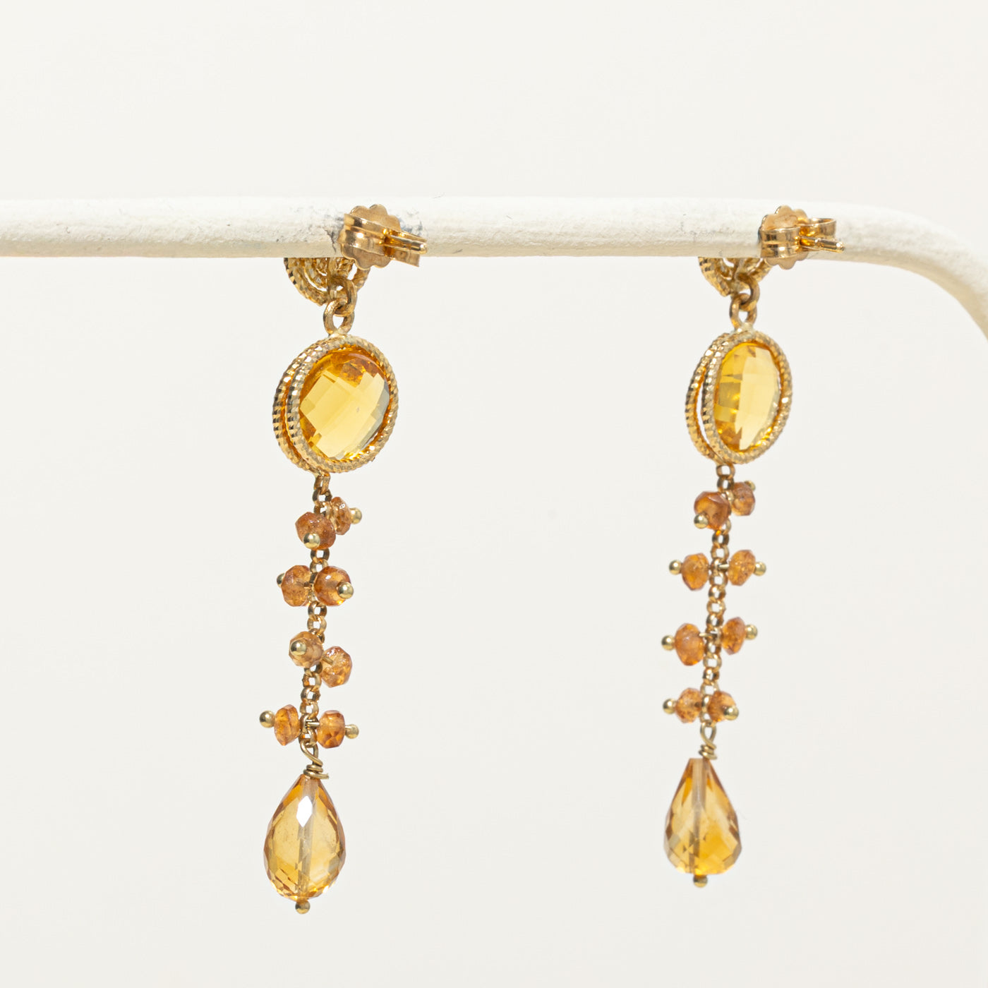Italian 18k Citrine Drop Earrings | 4.60ctw