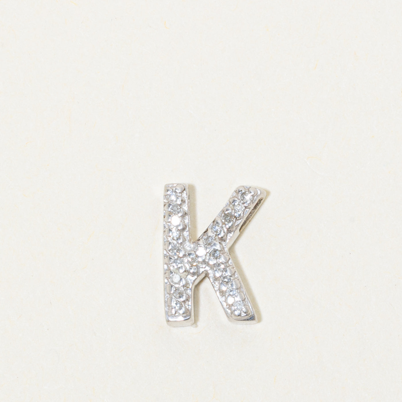 10k Diamond "K" Initial Pendant