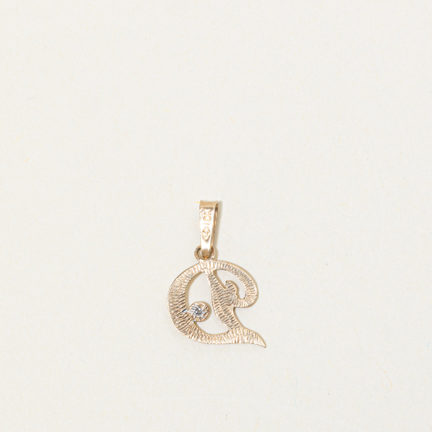 10k Diamond "D" Initial Pendant