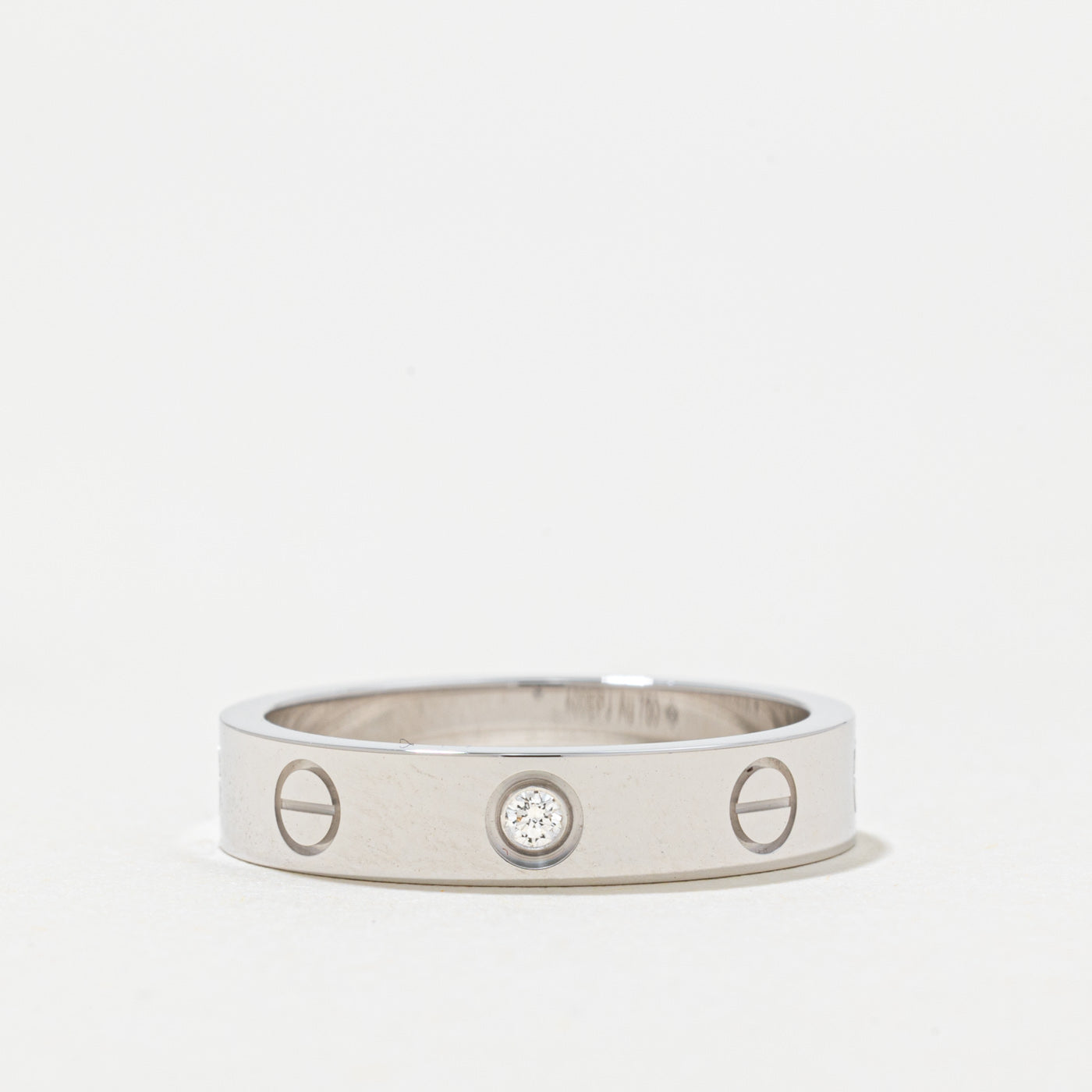 'Cartier' Love Ring, Small Model, 1 Diamond | 4mm | 0.02ct | SZ 6.25