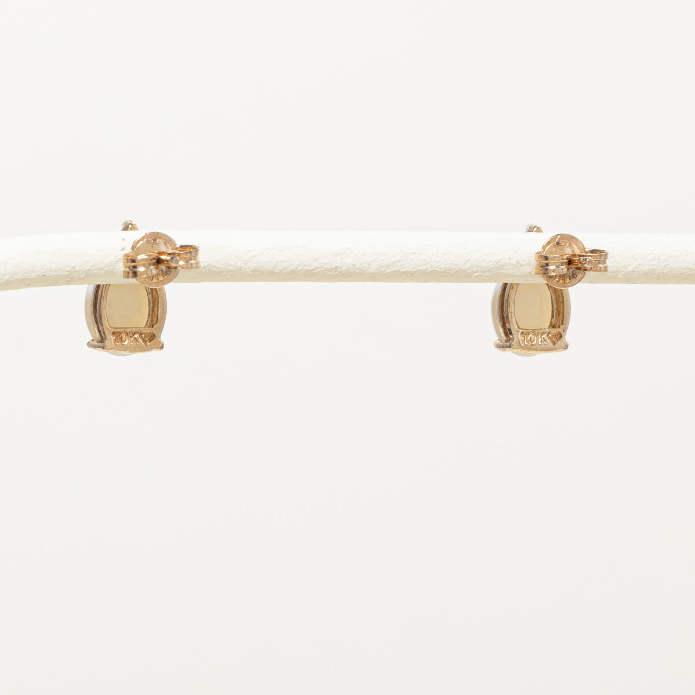 10k Opal & Diamond Stud Earrings | 1.00ctw, 0.03ctw