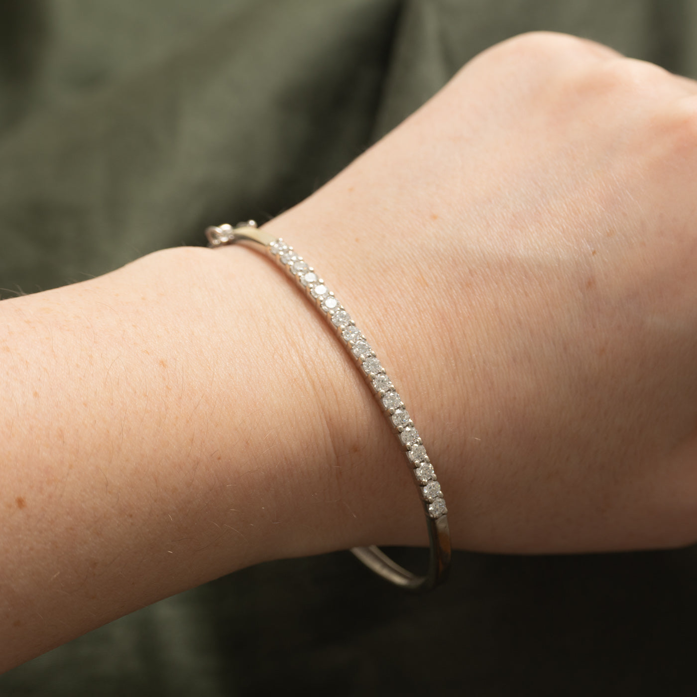 Semi Eternity Diamond Bangle Bracelet | 1.62ctw | 7"
