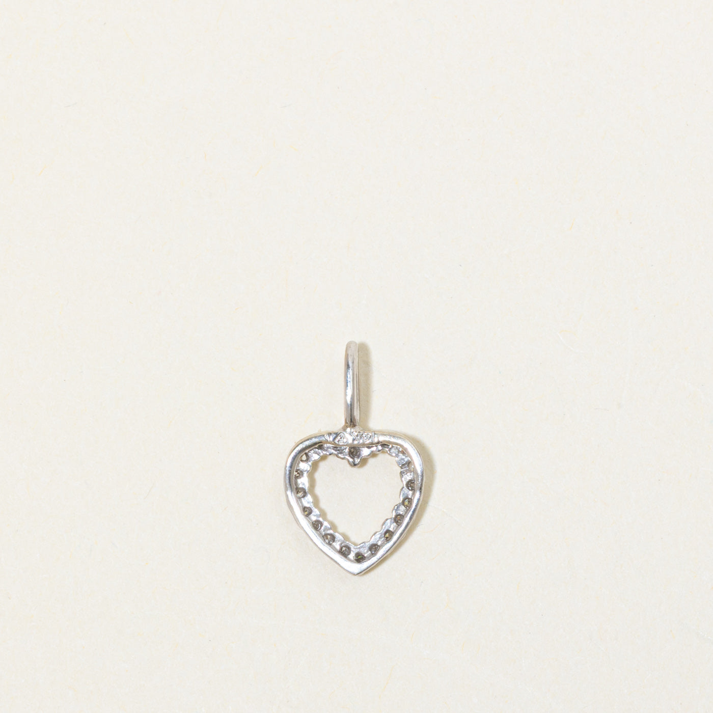 14k Diamond Heart Charm